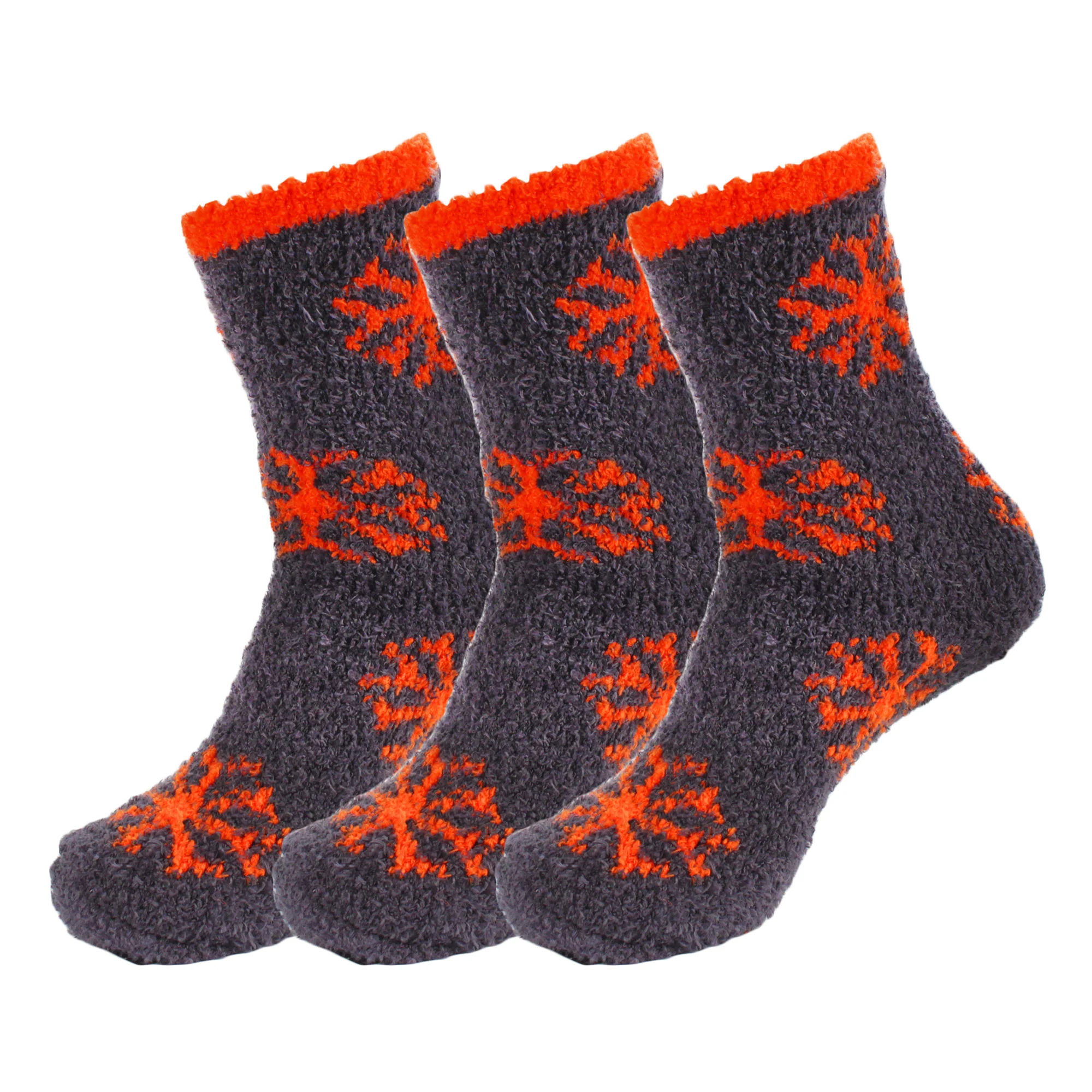 Women's Super Soft Warm Cozy Fuzzy Snowflake Home Socks - 3 Pairs - Image 14