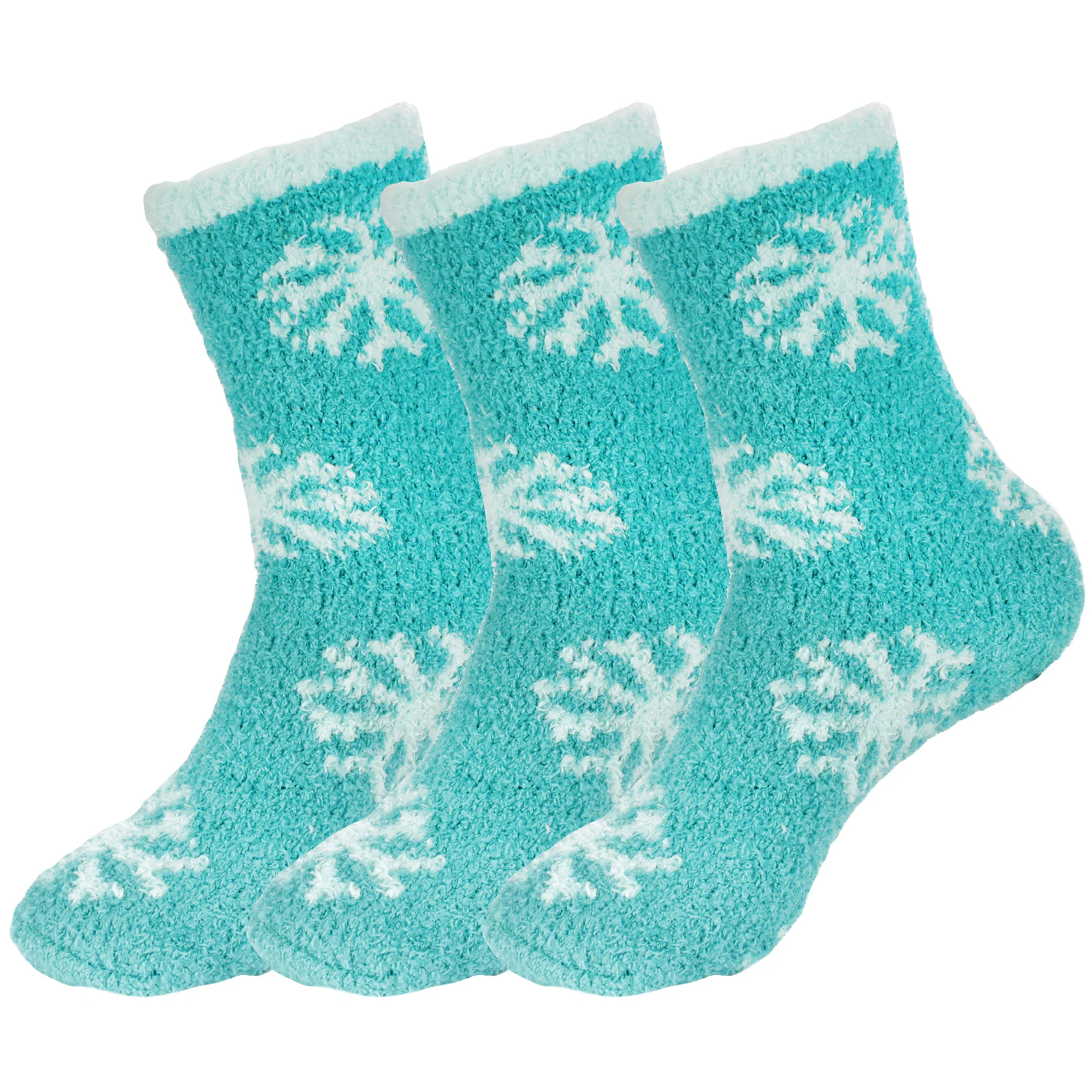 Women's Super Soft Warm Cozy Fuzzy Snowflake Home Socks - 3 Pairs - Image 15