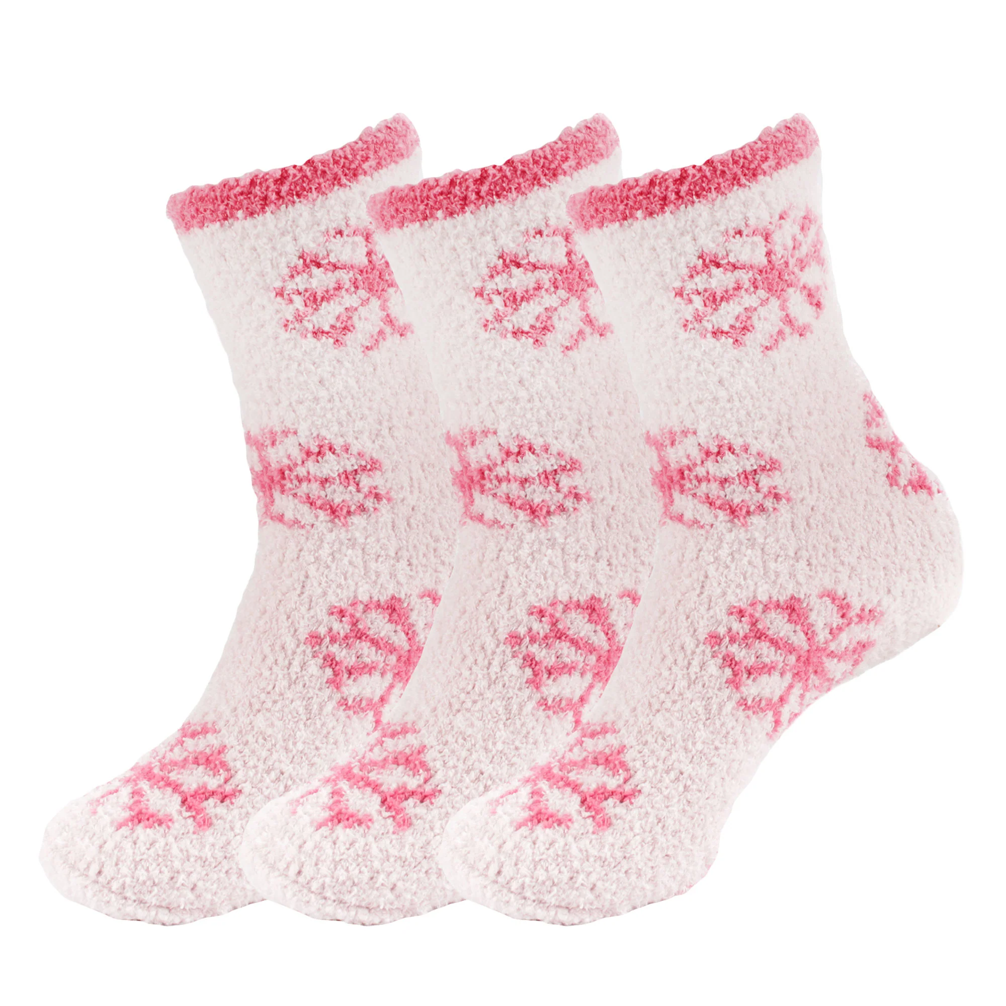 Women's Super Soft Warm Cozy Fuzzy Snowflake Home Socks - 3 Pairs - Image 18