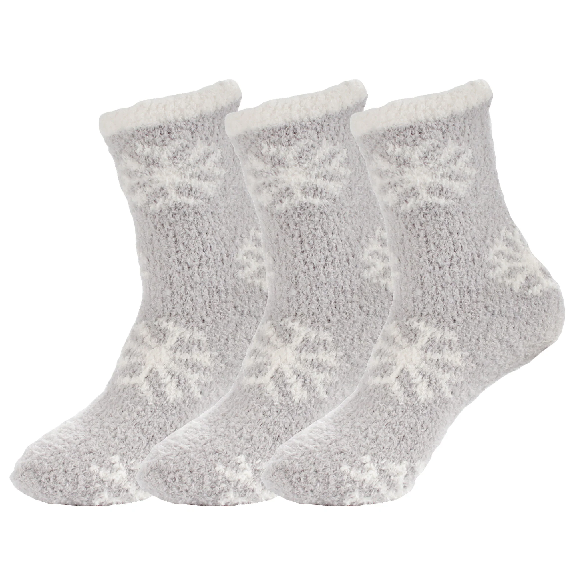 Women's Super Soft Warm Cozy Fuzzy Snowflake Home Socks - 3 Pairs - Image 8