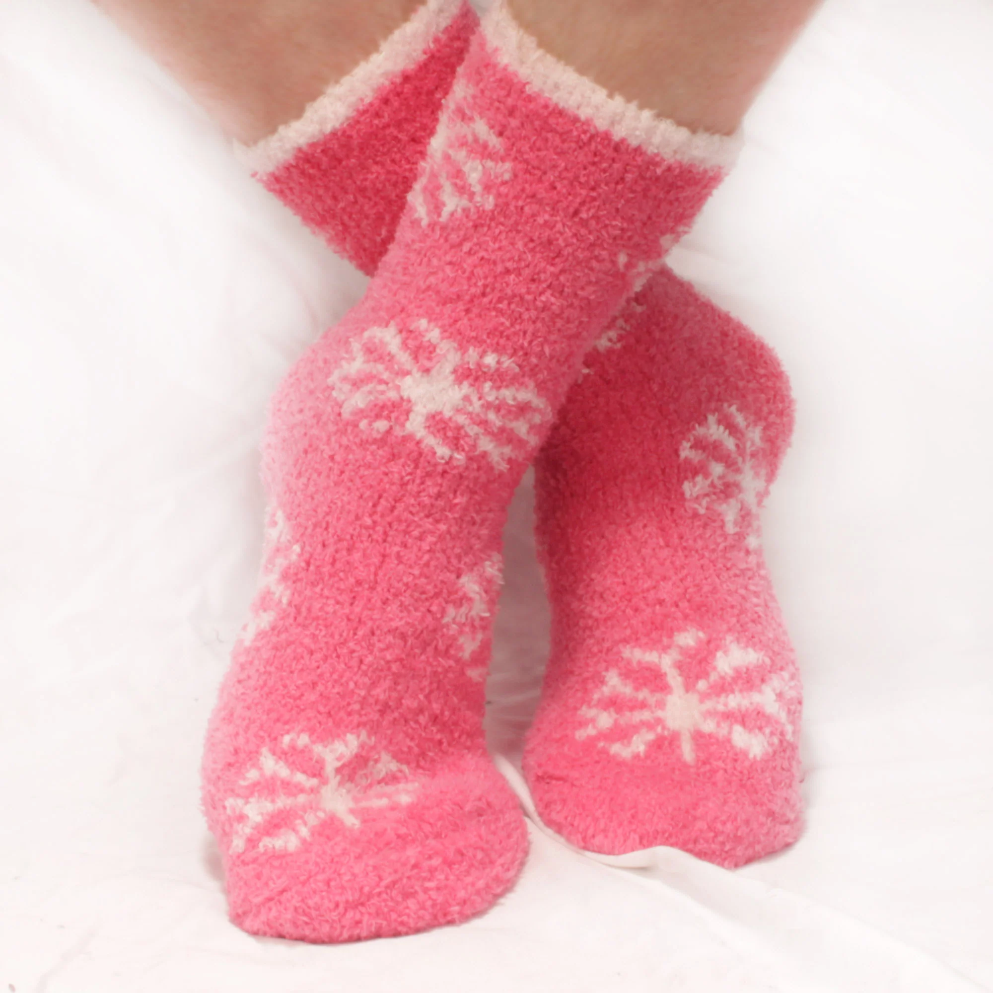 Women's Super Soft Warm Cozy Fuzzy Snowflake Home Socks - 6 Pairs - Image 4