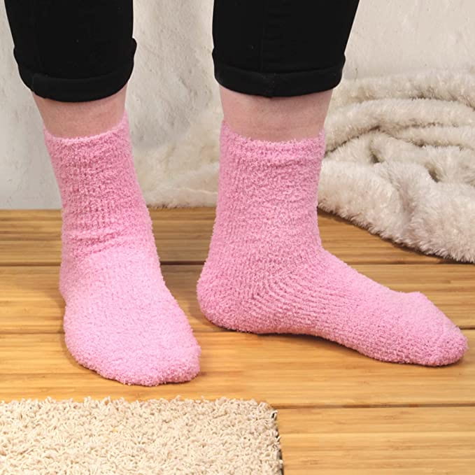 Women's Girl Fuzzy Warm Fluffy Tie-Dye Colorful Fun Crew Socks - 4 Pairs - Image 10