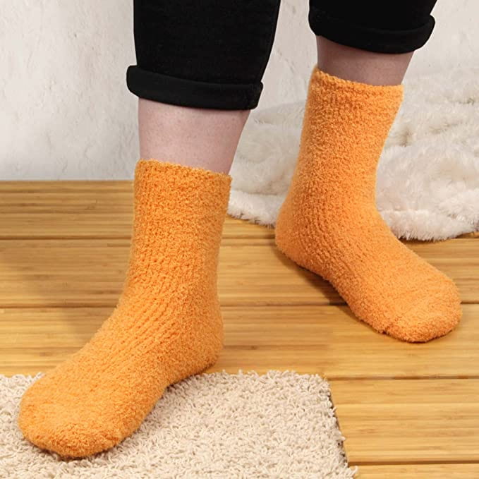 Women's Girl Fuzzy Warm Fluffy Tie-Dye Colorful Fun Crew Socks - 4 Pairs - Image 14