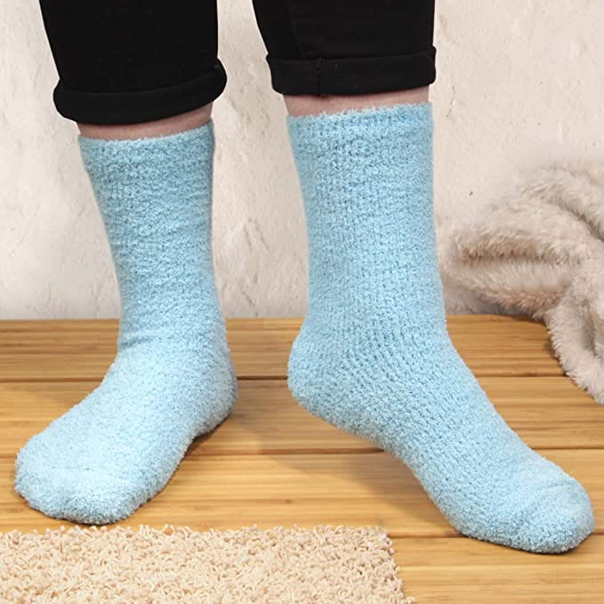 Women's Girl Fuzzy Warm Fluffy Tie-Dye Colorful Fun Crew Socks - 4 Pairs - Image 18