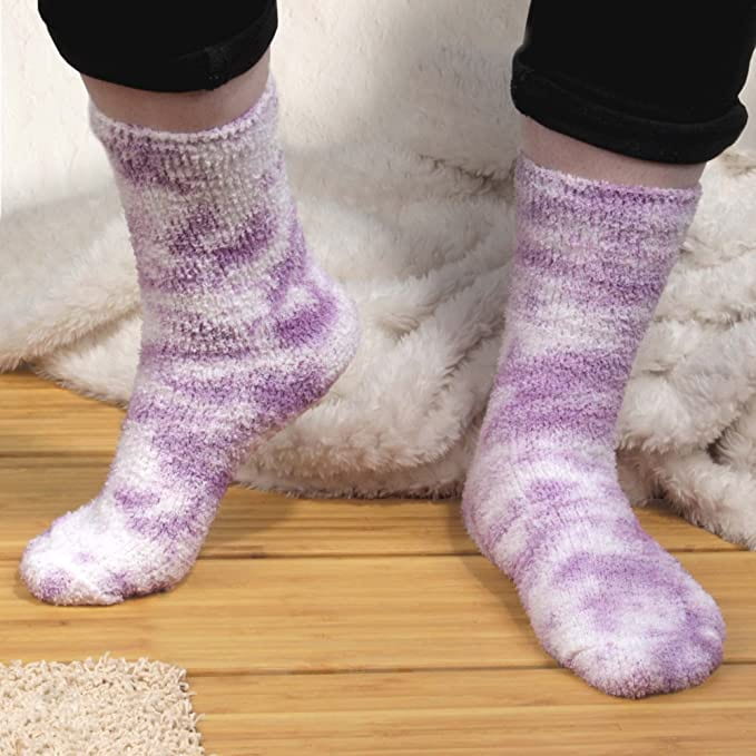 Women's Girl Fuzzy Warm Fluffy Tie-Dye Colorful Fun Crew Socks - 4 Pairs - Image 23