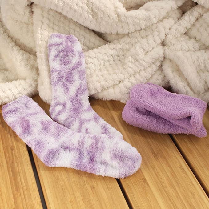 Women's Girl Fuzzy Warm Fluffy Tie-Dye Colorful Fun Crew Socks - 4 Pairs - Image 25