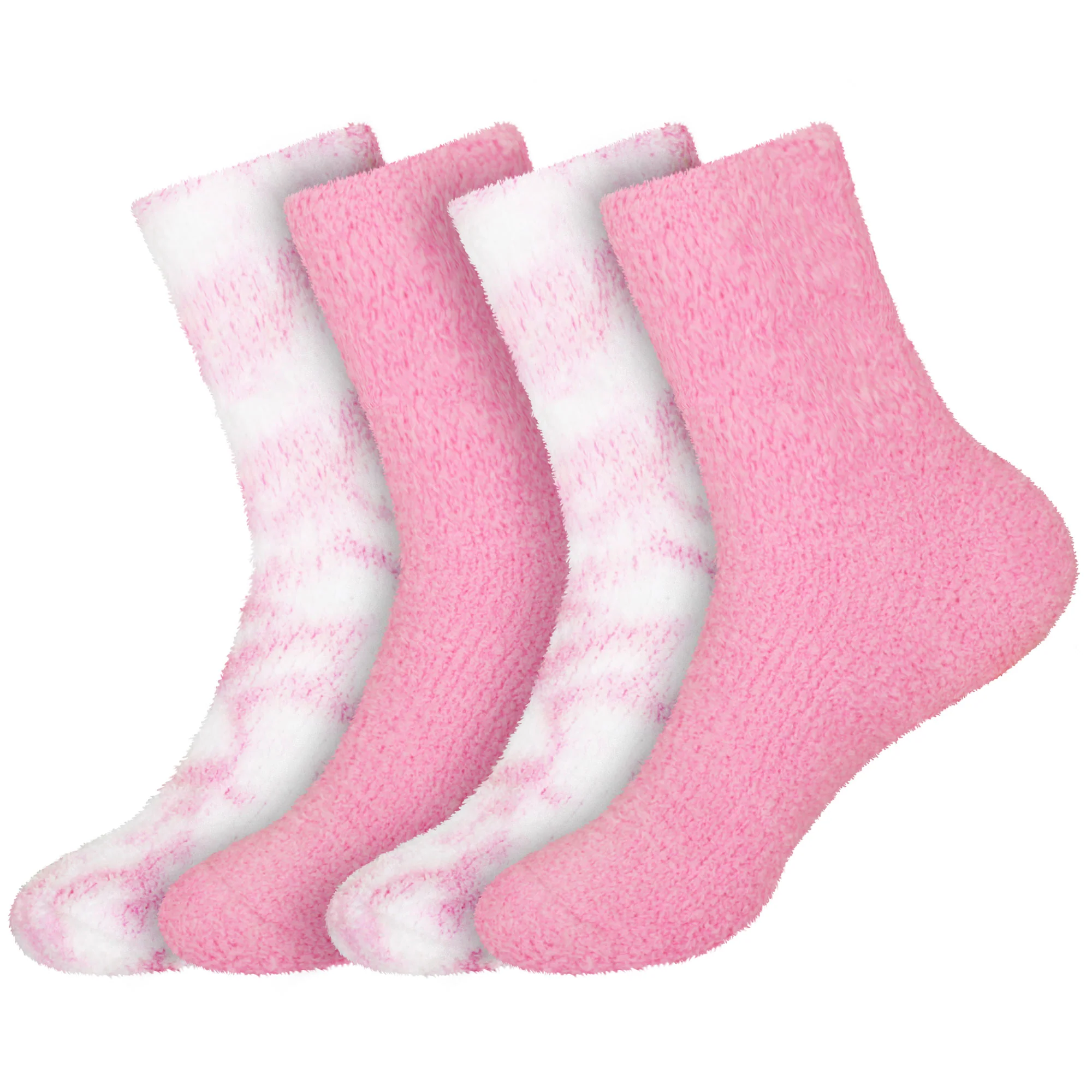 Women's Girl Fuzzy Warm Fluffy Tie-Dye Colorful Fun Crew Socks - 4 Pairs - Image 28