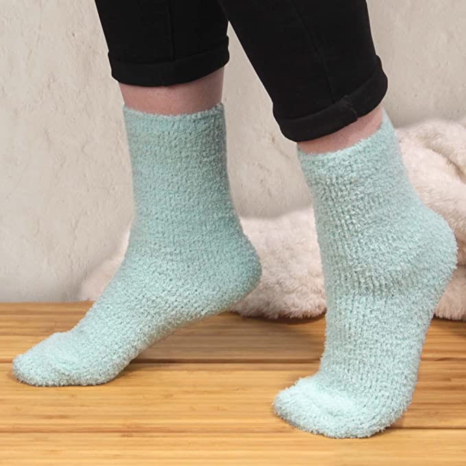 Women's Girl Fuzzy Warm Fluffy Tie-Dye Colorful Fun Crew Socks - 4 Pairs - Image 6