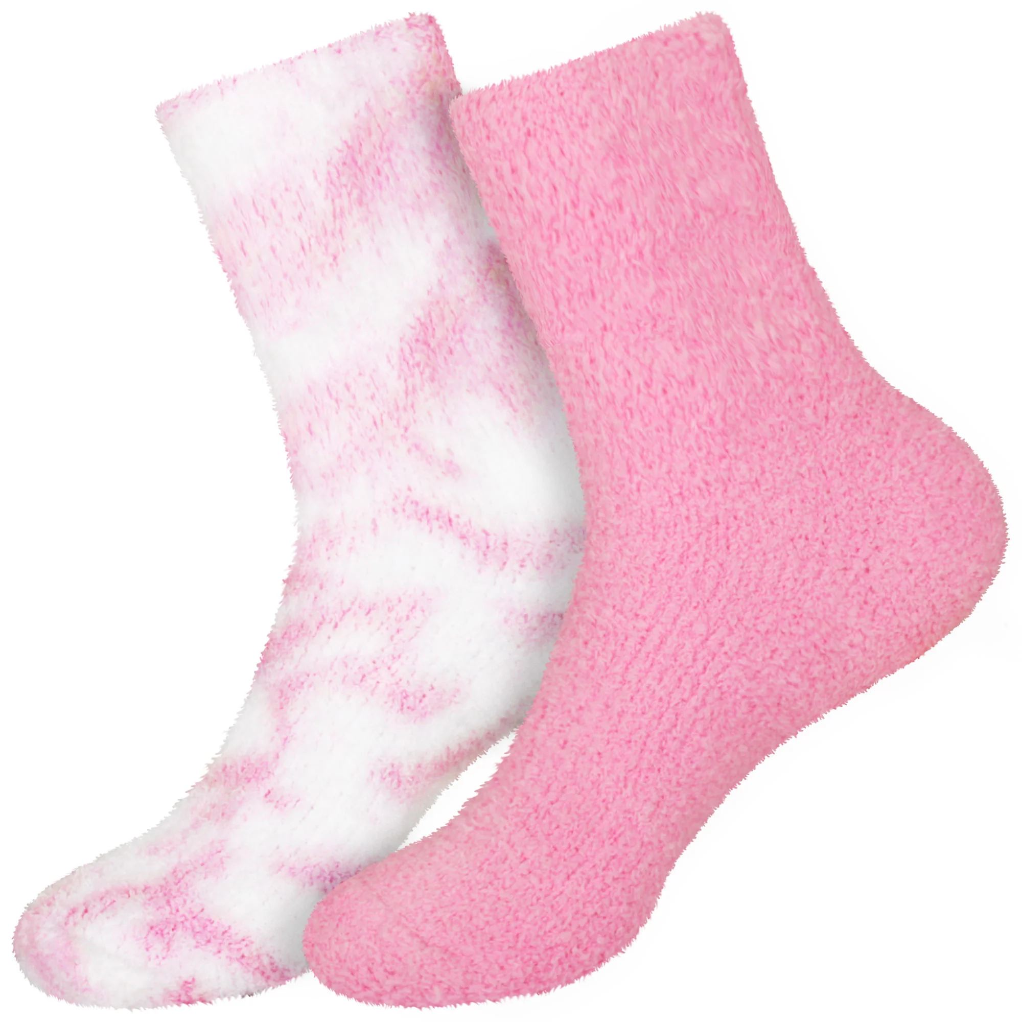 Women's Girl Fuzzy Warm Fluffy Tie-Dye Colorful Fun Crew Socks - 2 Pairs - Image 28