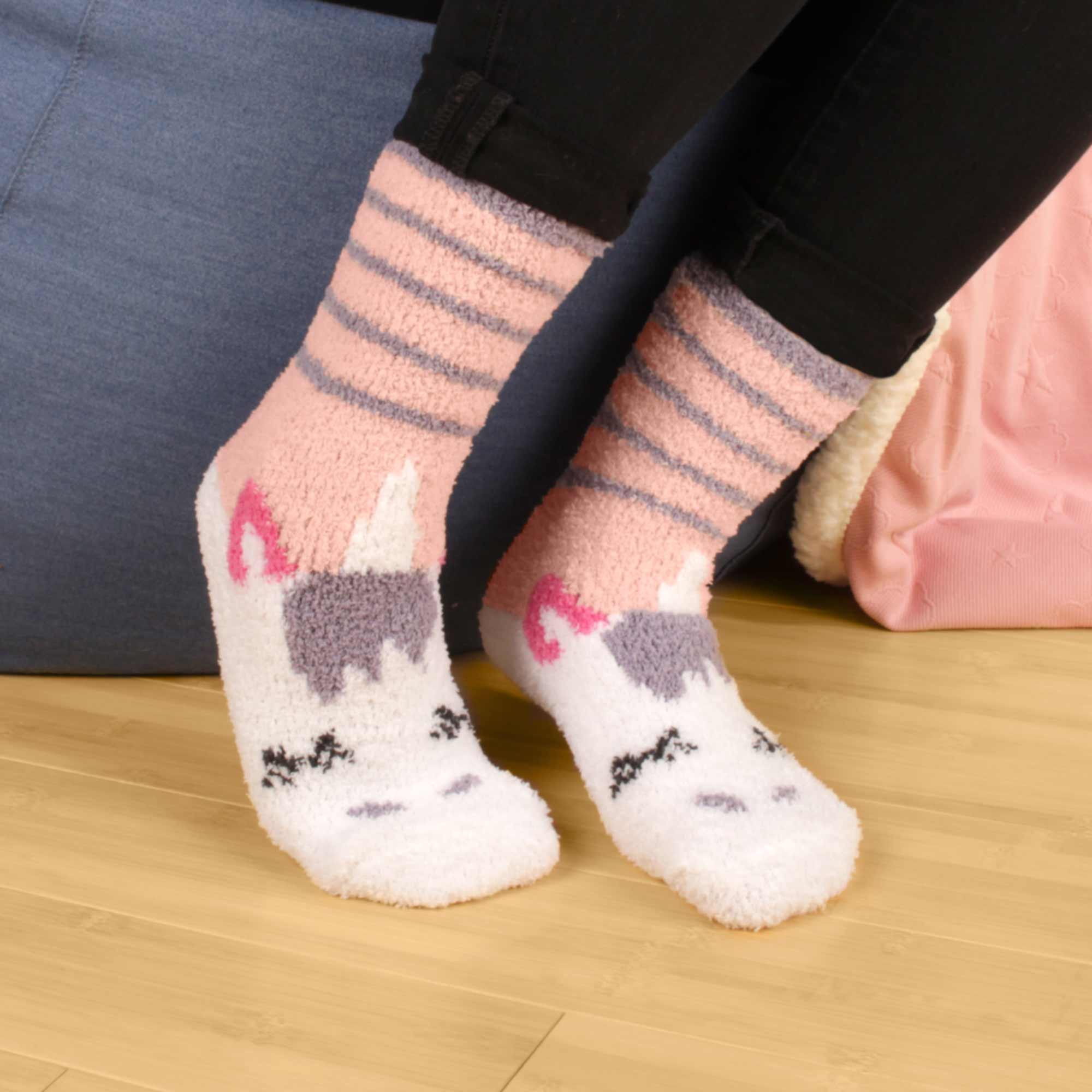 Women's Soft Warm Fuzzy Furry Cozy Unicorn Series Crew Socks, Singles - Image 10