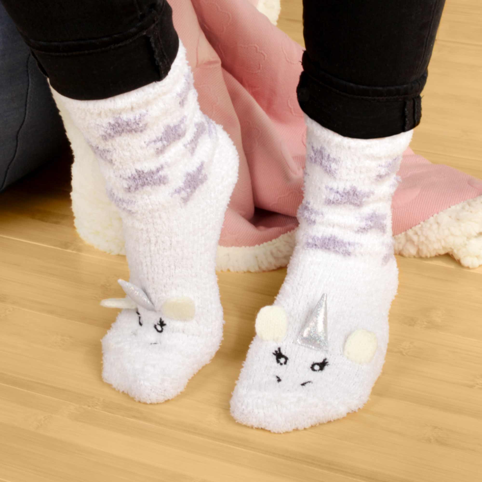 Women's Soft Warm Fuzzy Furry Cozy Unicorn Series Crew Socks, Singles - Image 11