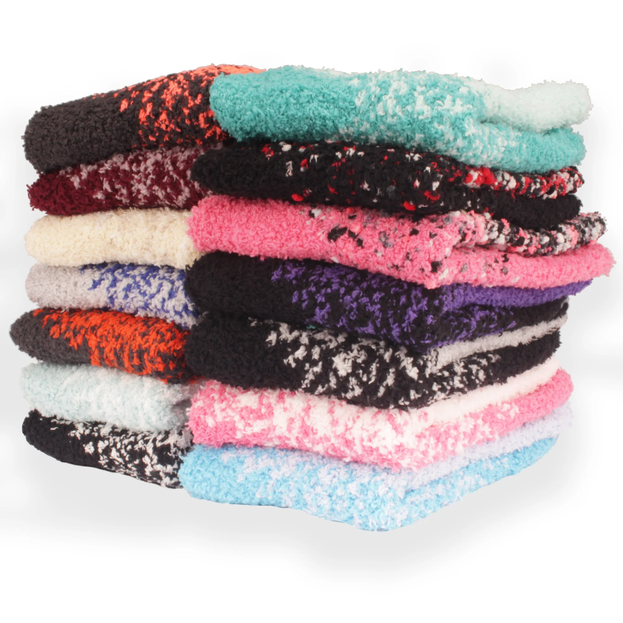 Women's Fuzzy Gradient Home Socks - 4 Pair - Image 10