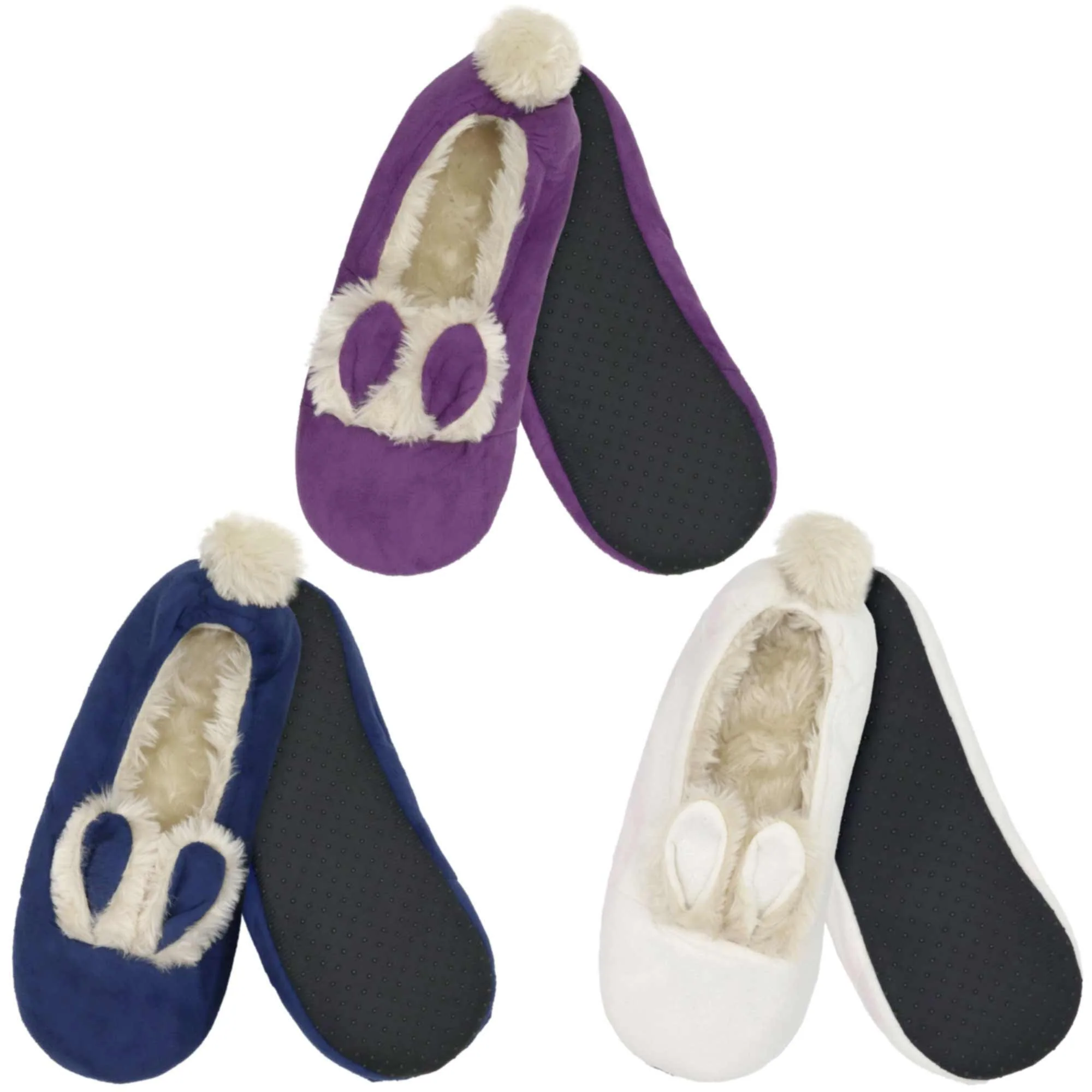 Women's Rabbit Pompom Slippers: Assortments - Image 14
