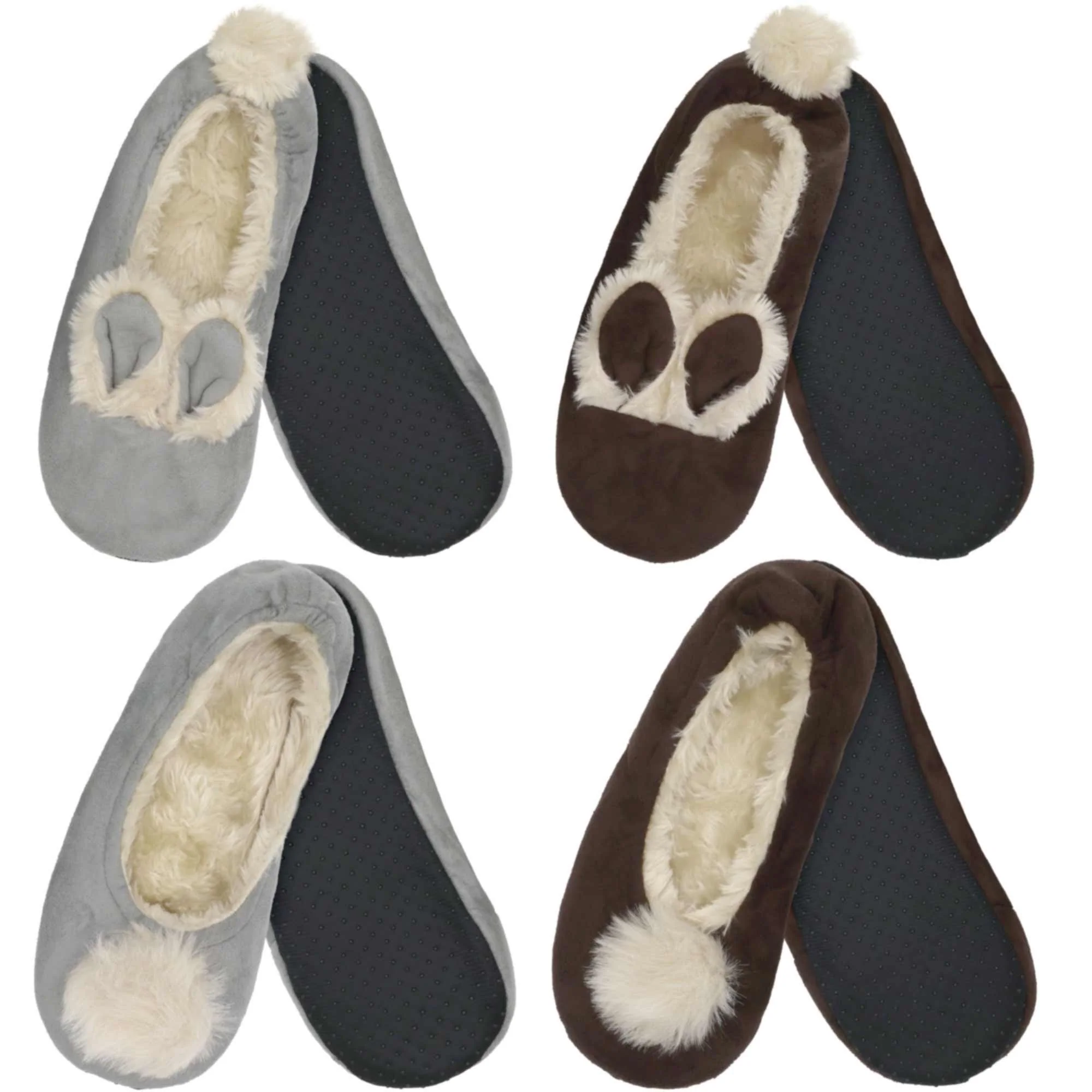 Women's Rabbit Pompom Slippers: Assortments - Image 17