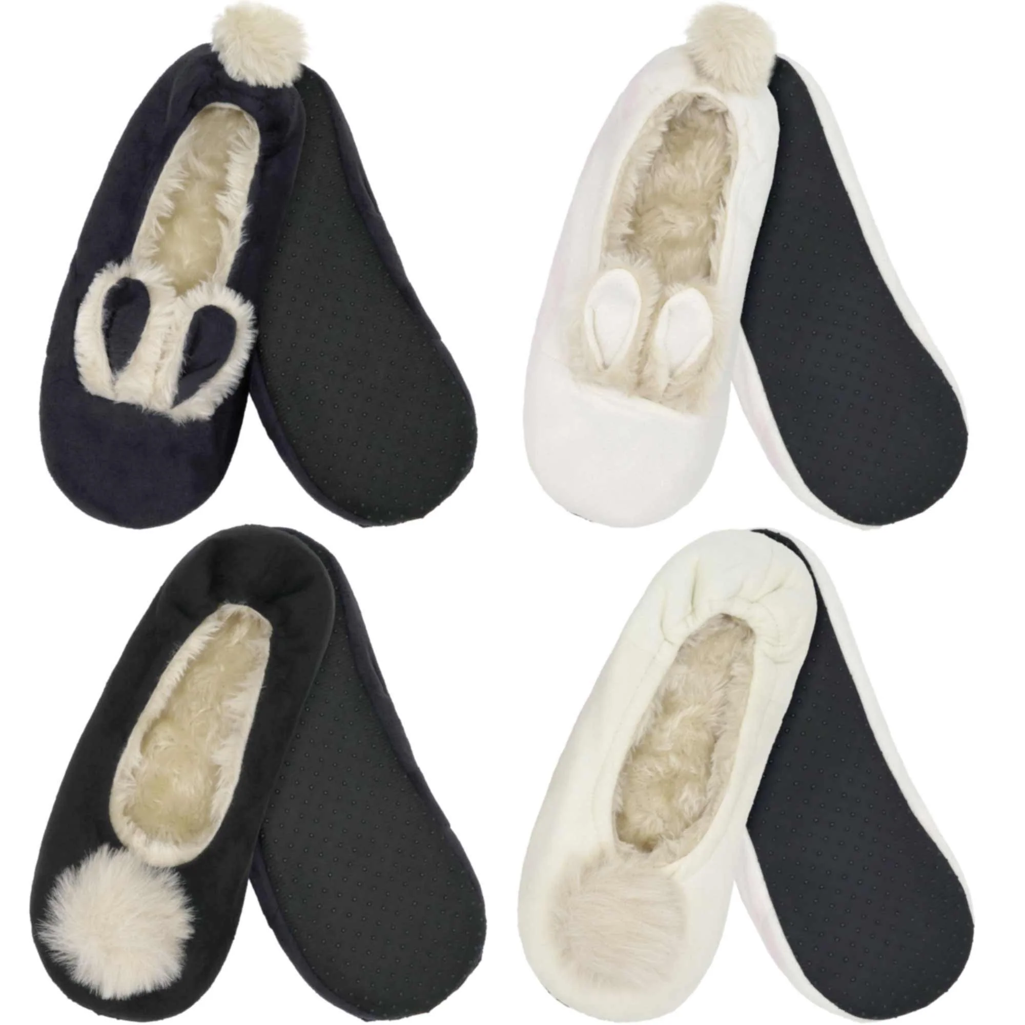 Women's Rabbit Pompom Slippers: Assortments - Image 18