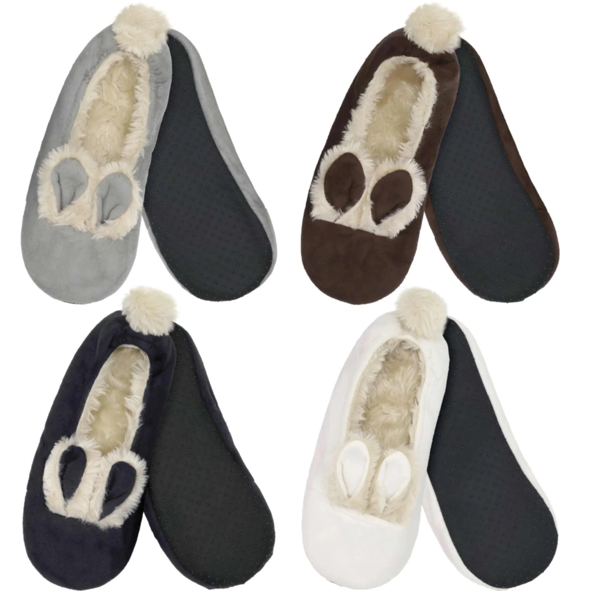 Women's Rabbit Pompom Slippers: Assortments - Image 20
