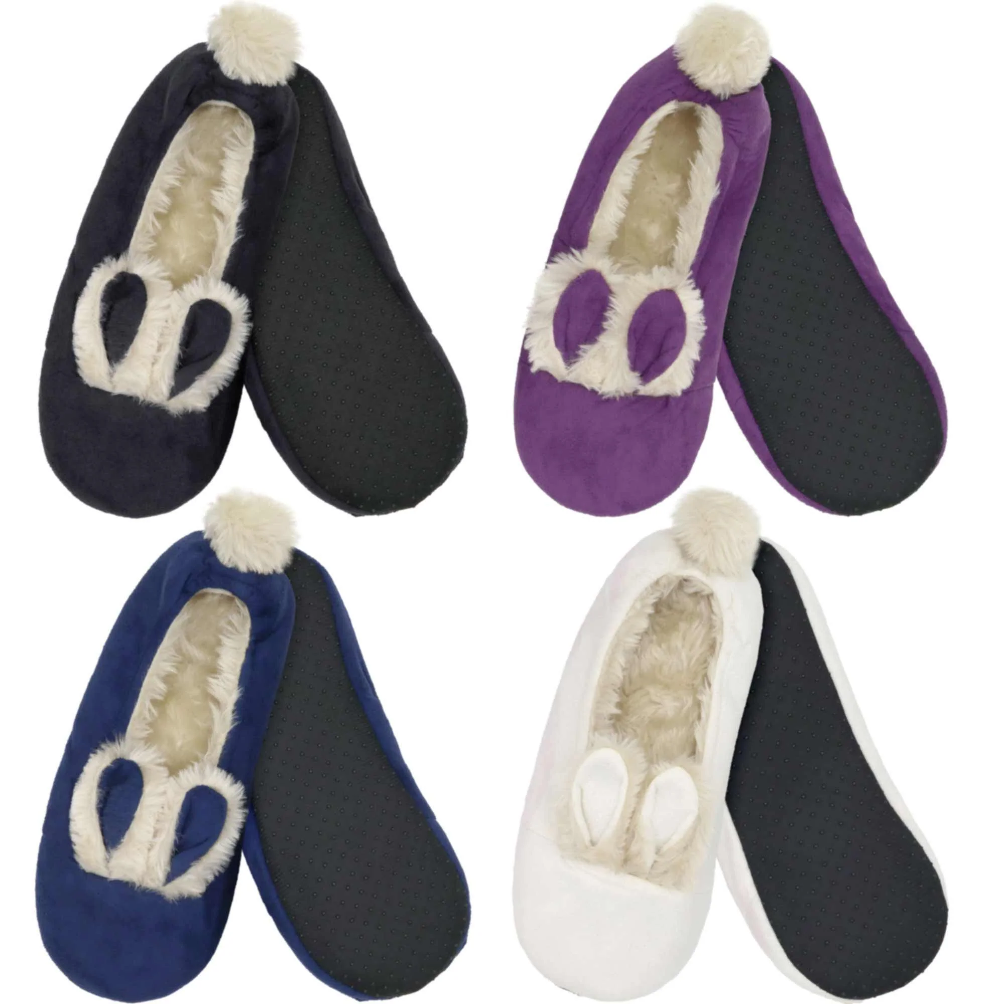 Women's Rabbit Pompom Slippers: Assortments - Image 21