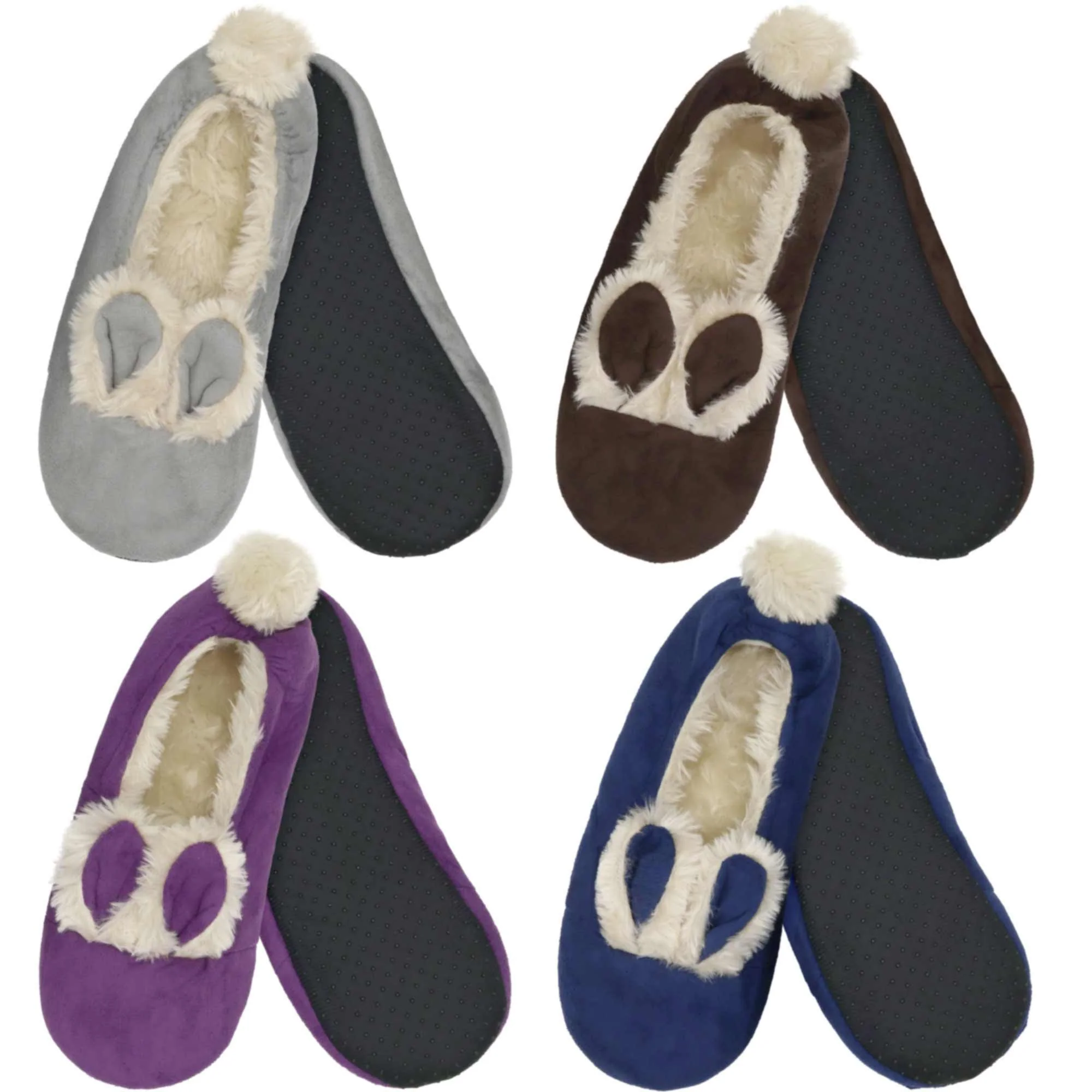 Women's Rabbit Pompom Slippers: Assortments - Image 22