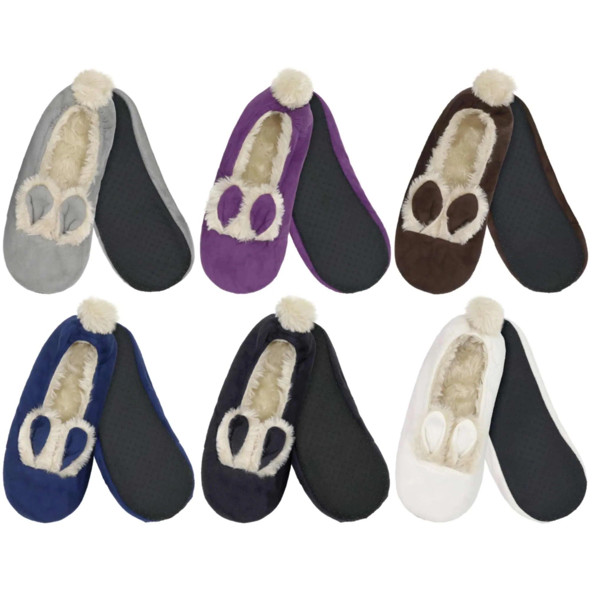 Women's Rabbit Pompom Slippers: Assortments - Image 23