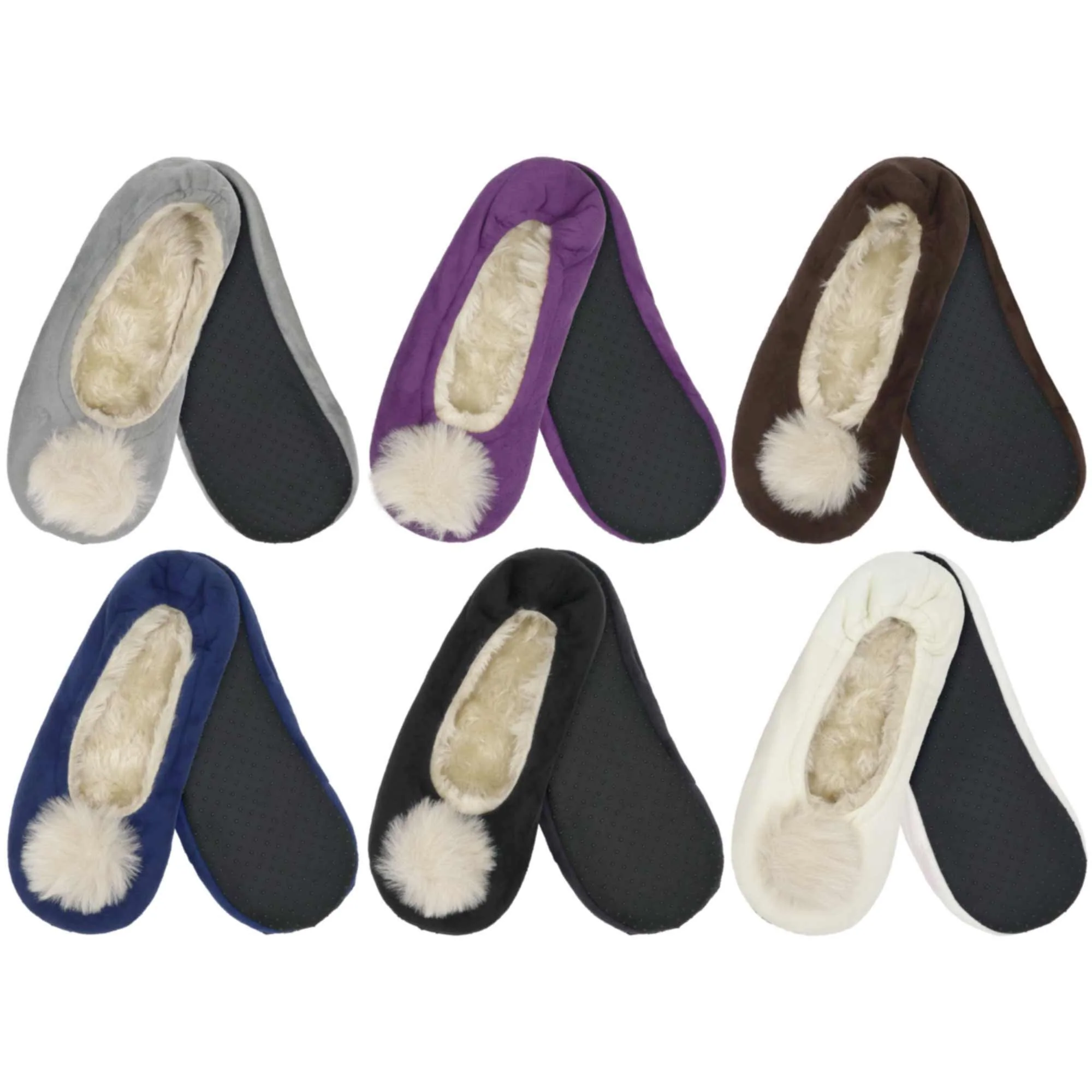 Women's Rabbit Pompom Slippers: Assortments - Image 24