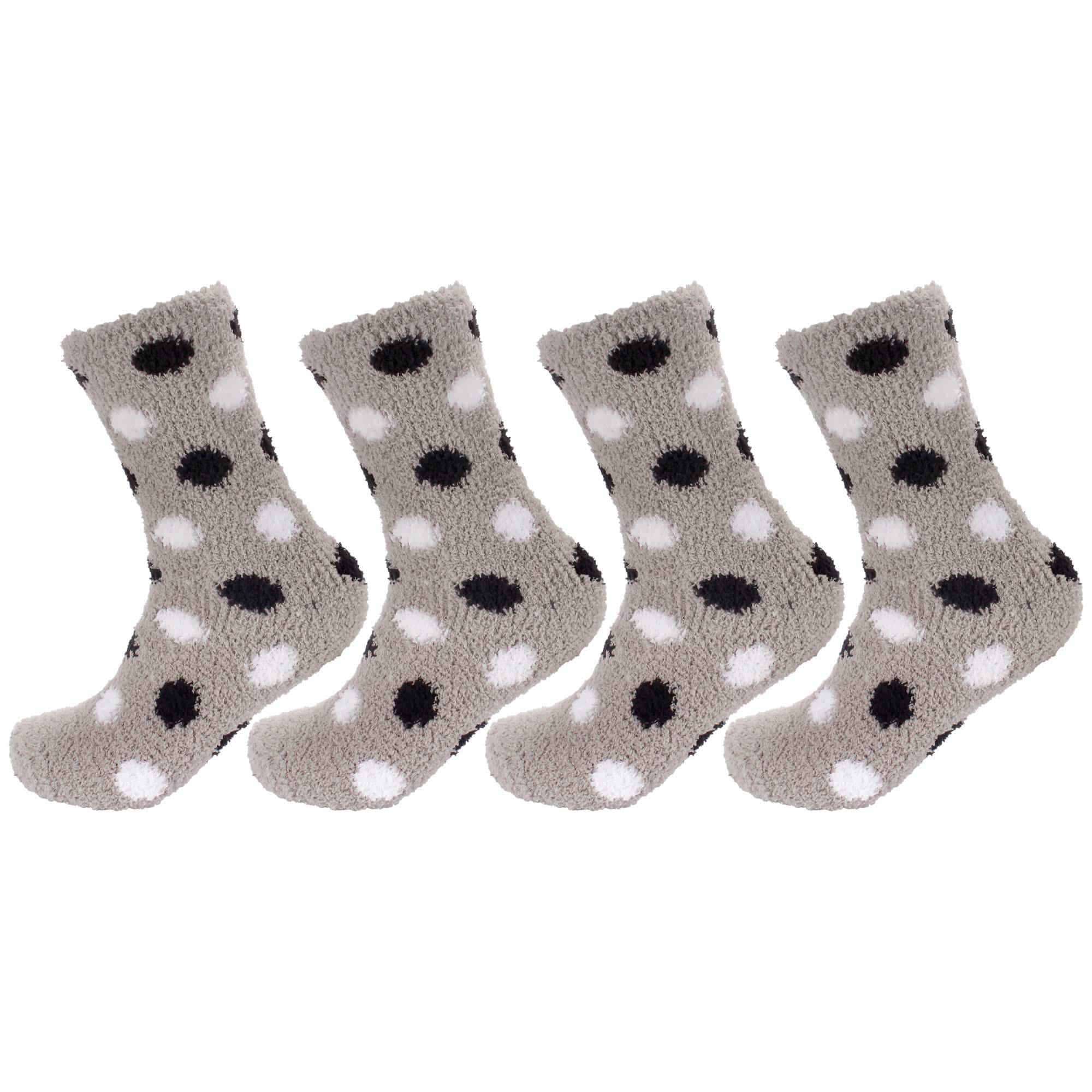 Women's Soft and Cozy Fuzzy Assorted Crew Socks - 4 Pair - Image 14