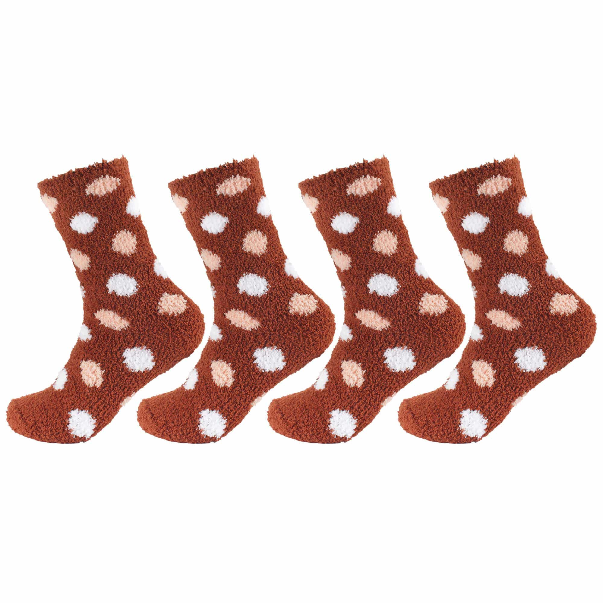 Women's Soft and Cozy Fuzzy Assorted Crew Socks - 4 Pair - Image 16