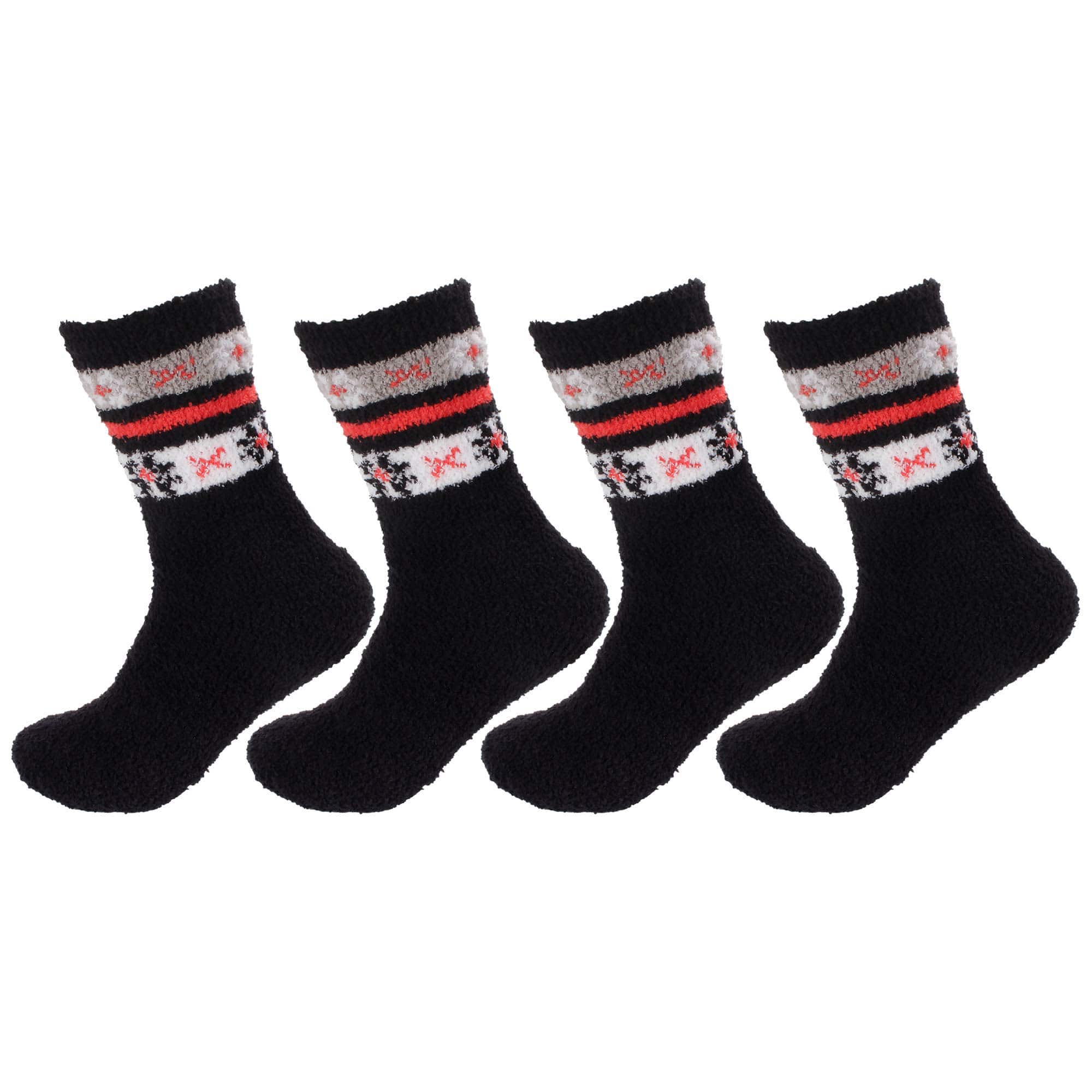 Women's Soft and Cozy Fuzzy Assorted Crew Socks - 4 Pair - Image 18