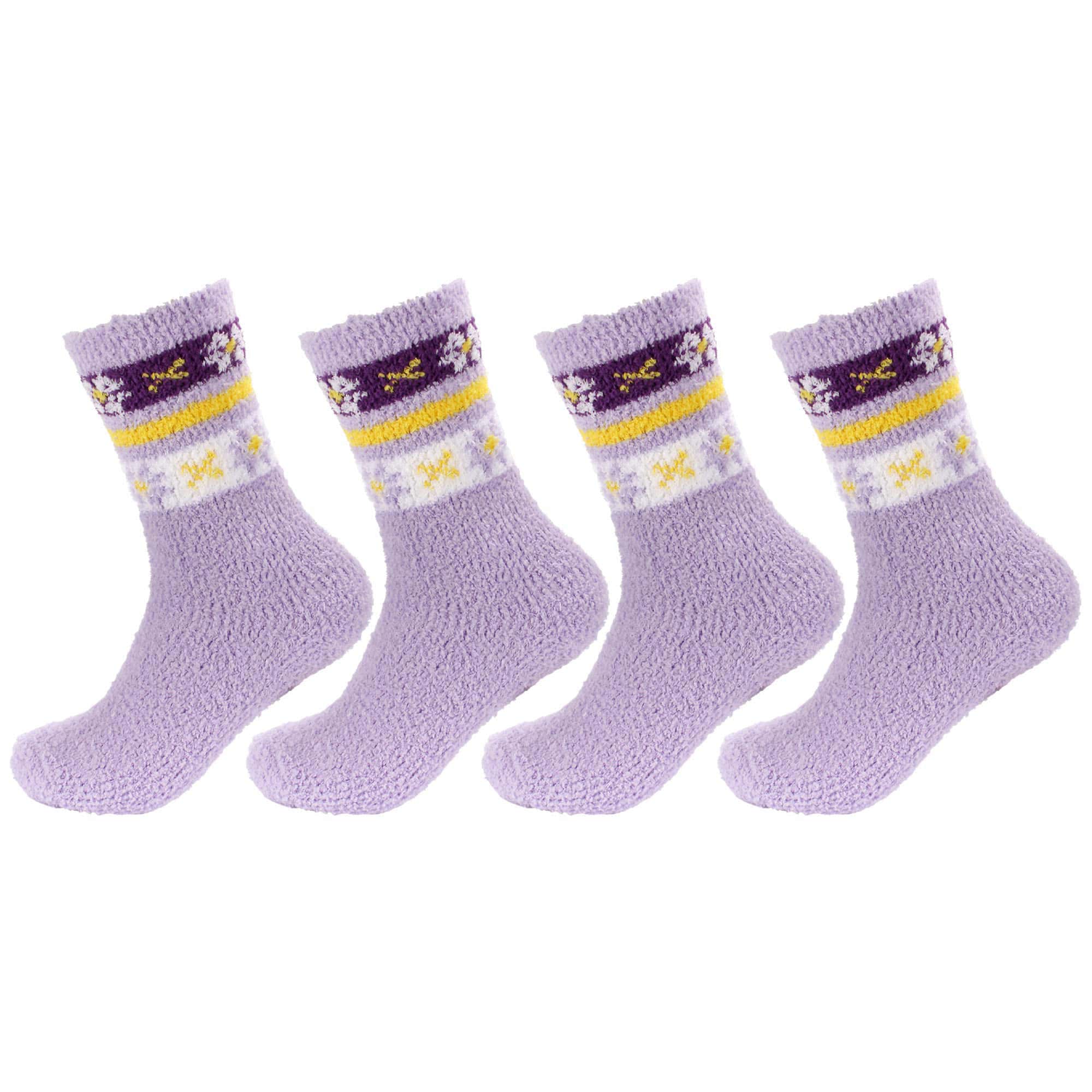 Women's Soft and Cozy Fuzzy Assorted Crew Socks - 4 Pair - Image 19