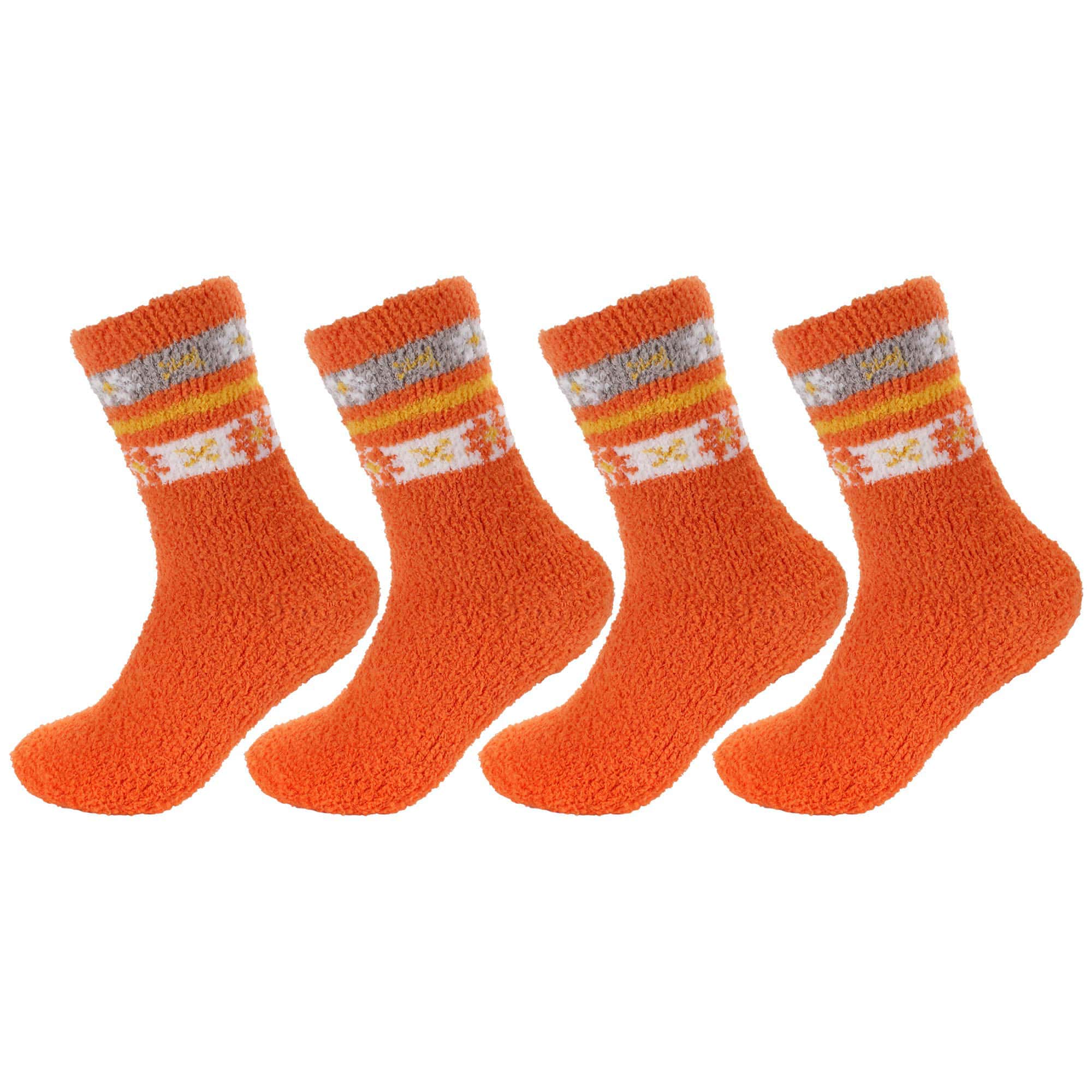 Women's Soft and Cozy Fuzzy Assorted Crew Socks - 4 Pair - Image 20