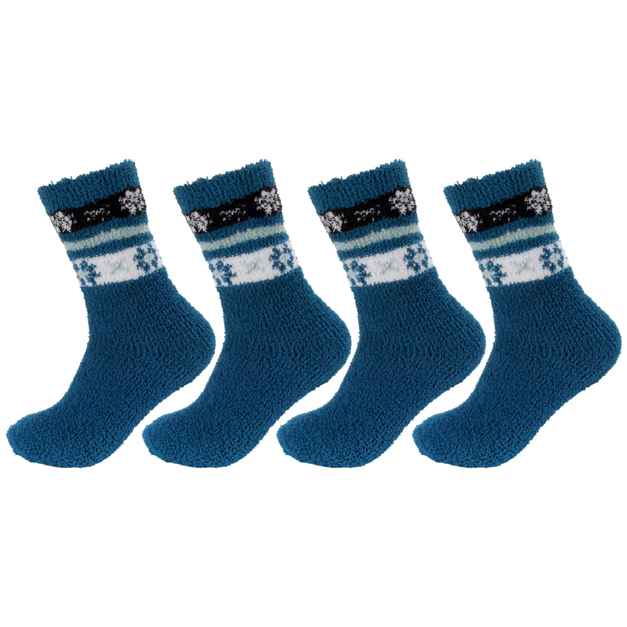 Women's Soft and Cozy Fuzzy Assorted Crew Socks - 4 Pair - Image 21