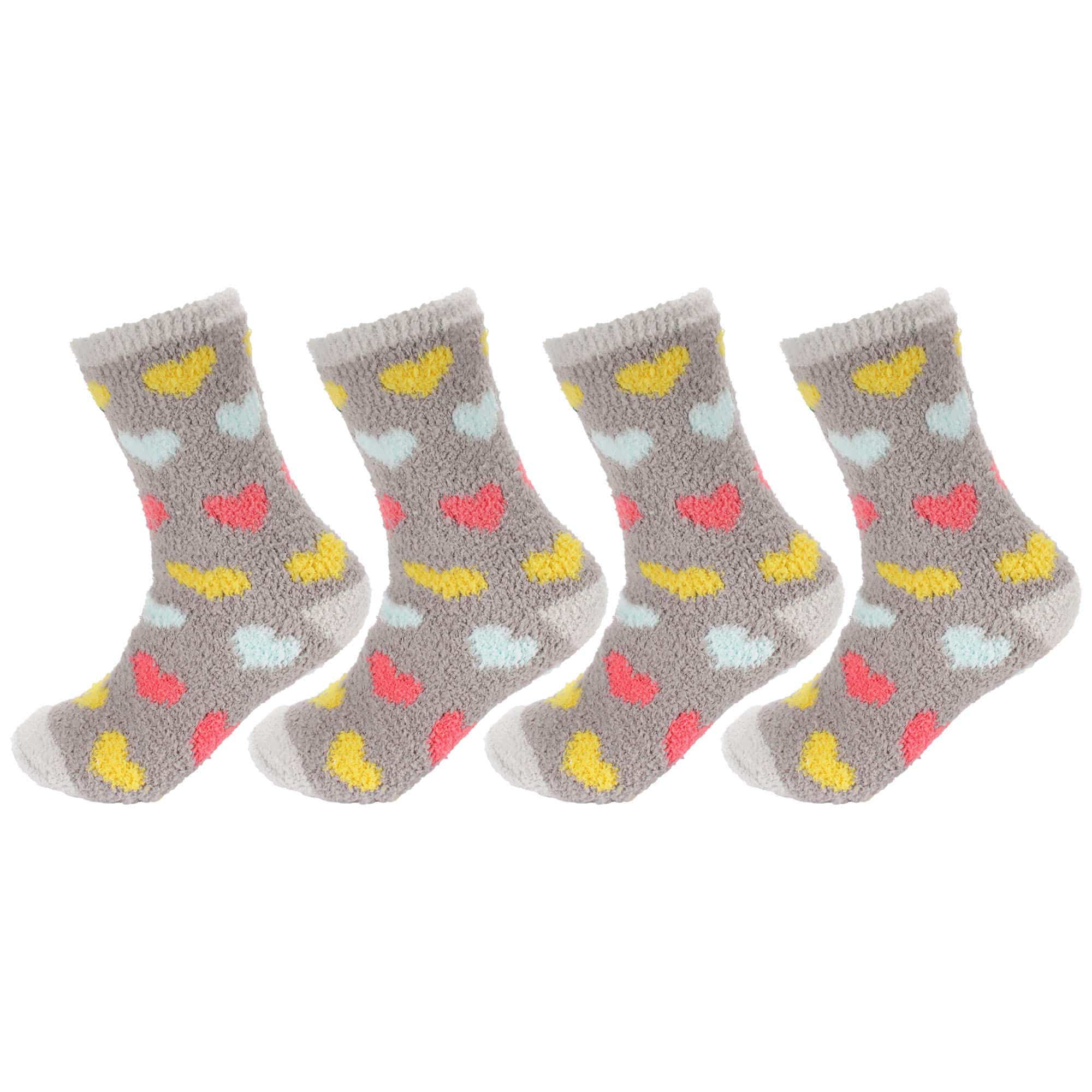Women's Soft and Cozy Fuzzy Assorted Crew Socks - 4 Pair - Image 23