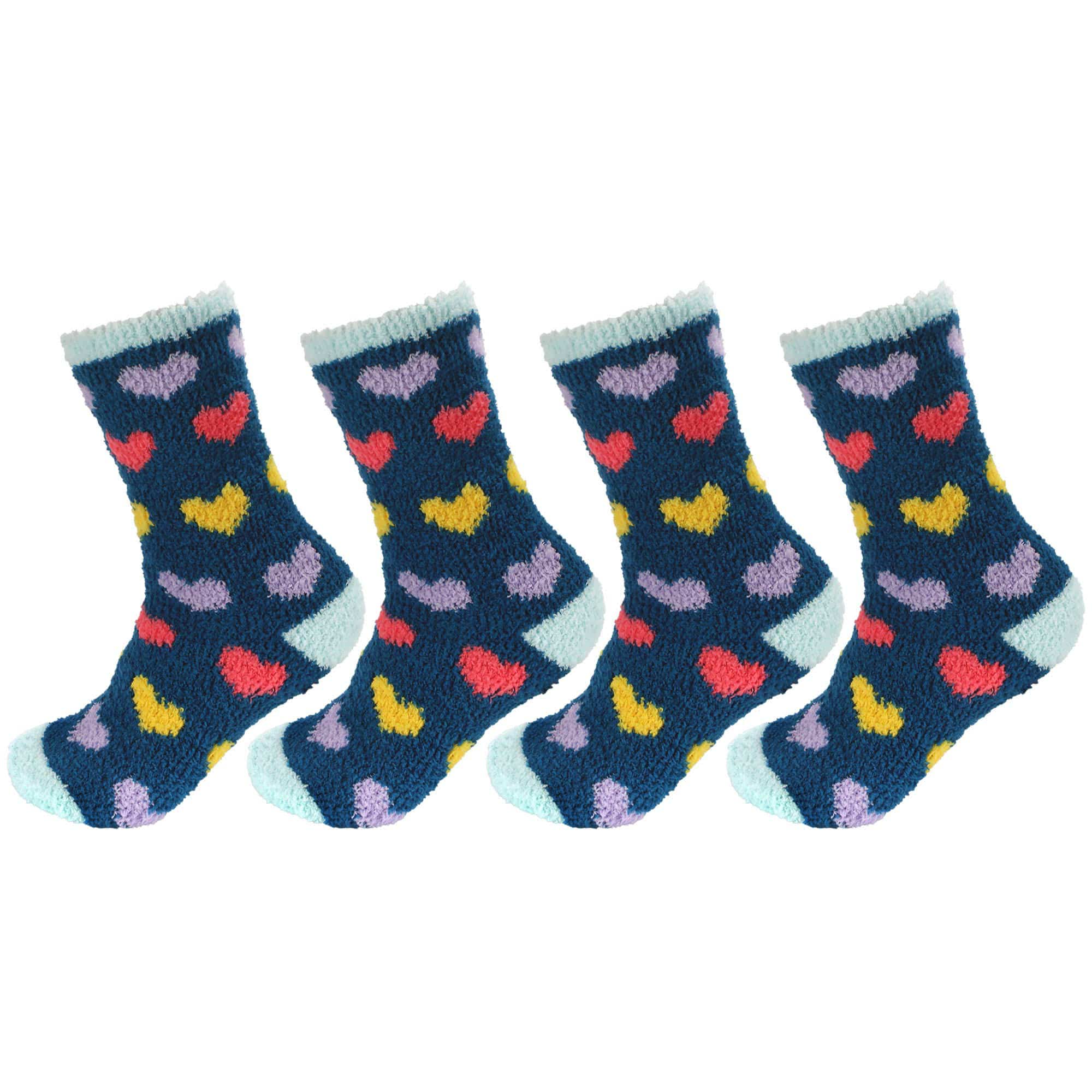 Women's Soft and Cozy Fuzzy Assorted Crew Socks - 4 Pair - Image 24
