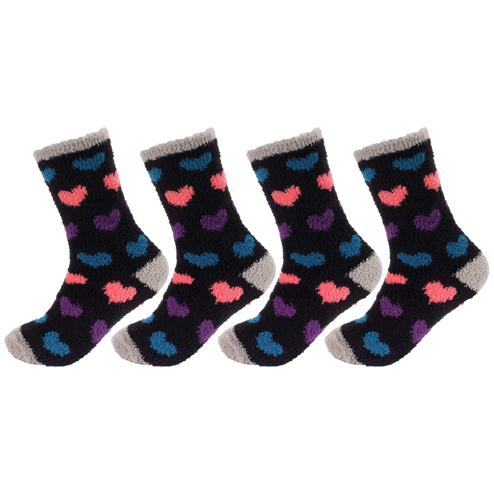 Women's Soft and Cozy Fuzzy Assorted Crew Socks - 4 Pair - Image 27