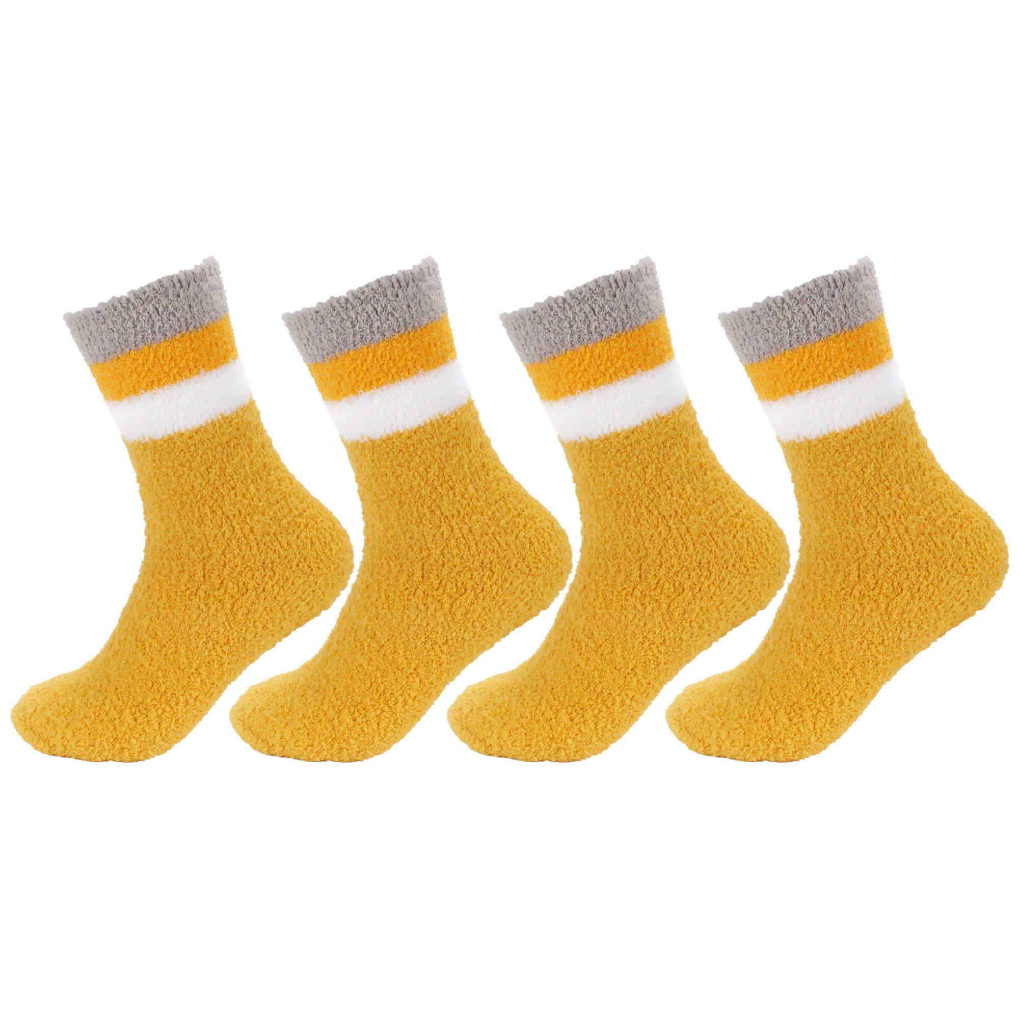 Women's Soft and Cozy Fuzzy Assorted Crew Socks - 4 Pair - Image 28