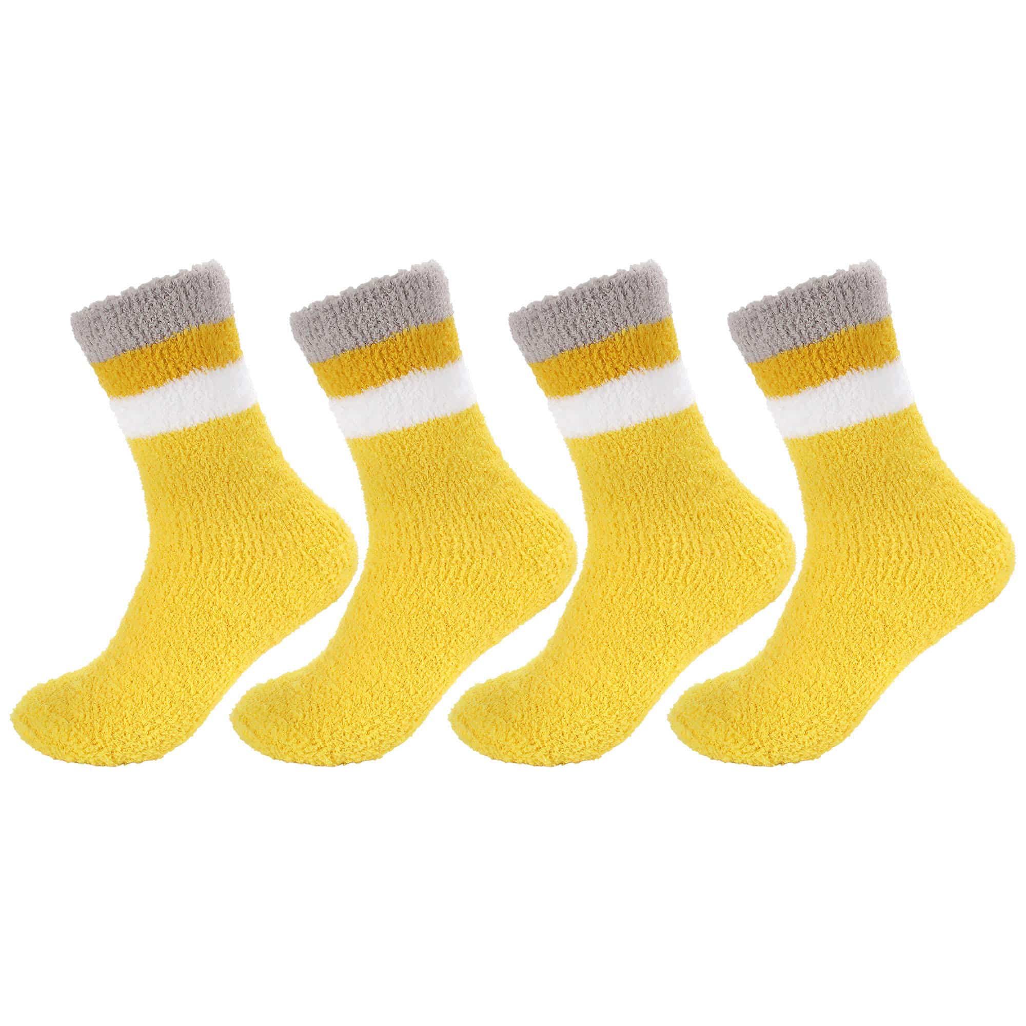 Women's Soft and Cozy Fuzzy Assorted Crew Socks - 4 Pair - Image 29