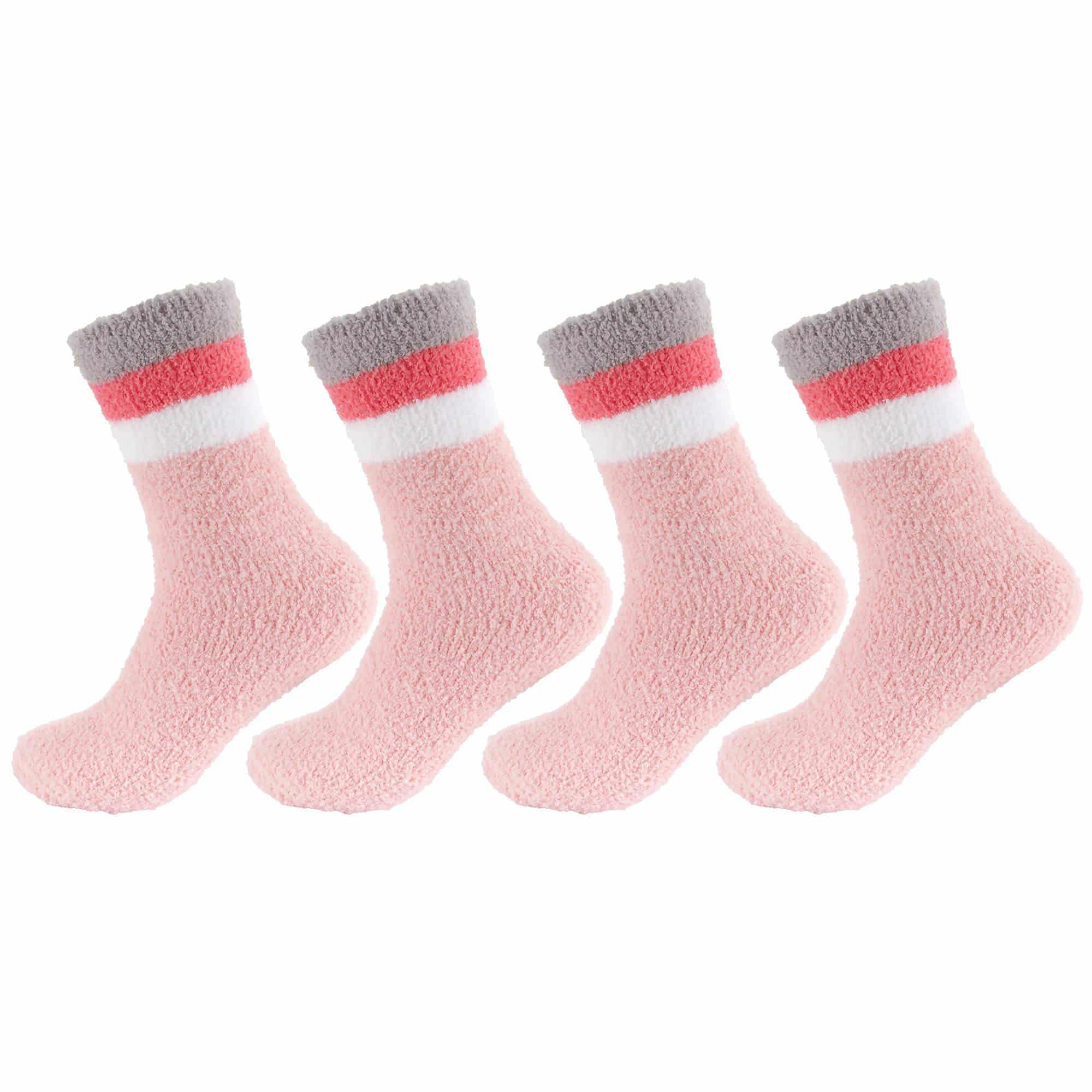 Women's Soft and Cozy Fuzzy Assorted Crew Socks - 4 Pair - Image 32