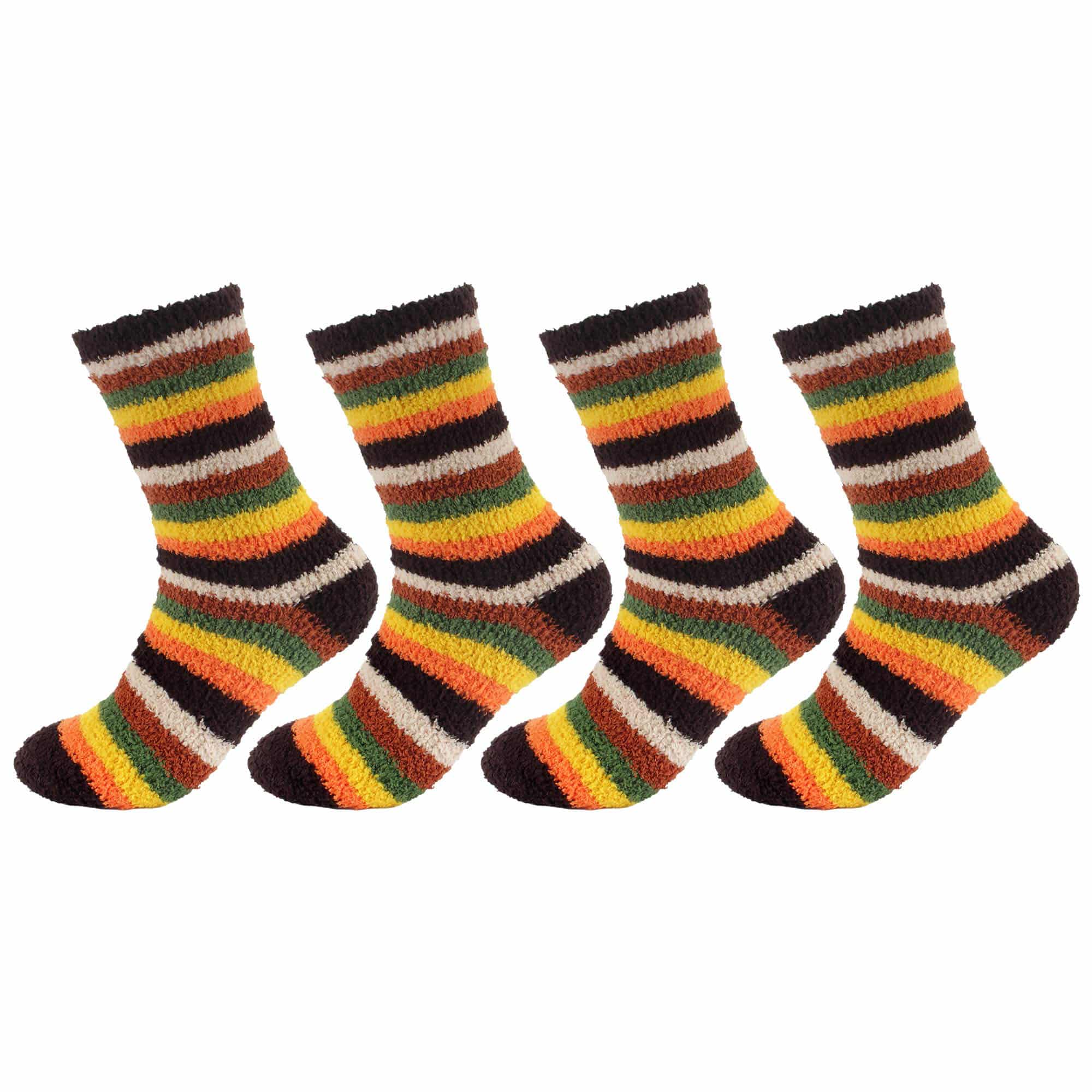 Women's Soft and Cozy Fuzzy Assorted Crew Socks - 4 Pair - Image 33