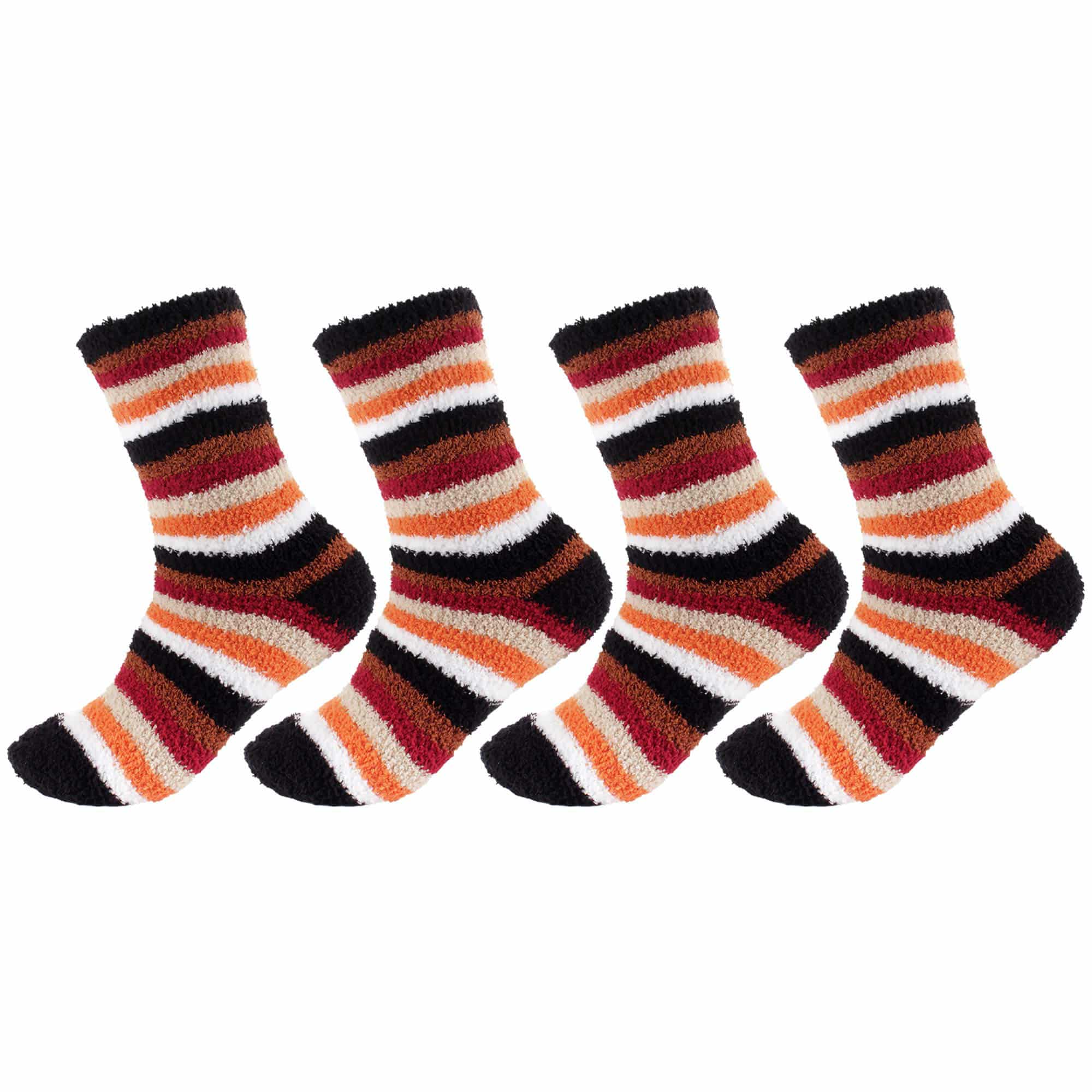 Women's Soft and Cozy Fuzzy Assorted Crew Socks - 4 Pair - Image 34