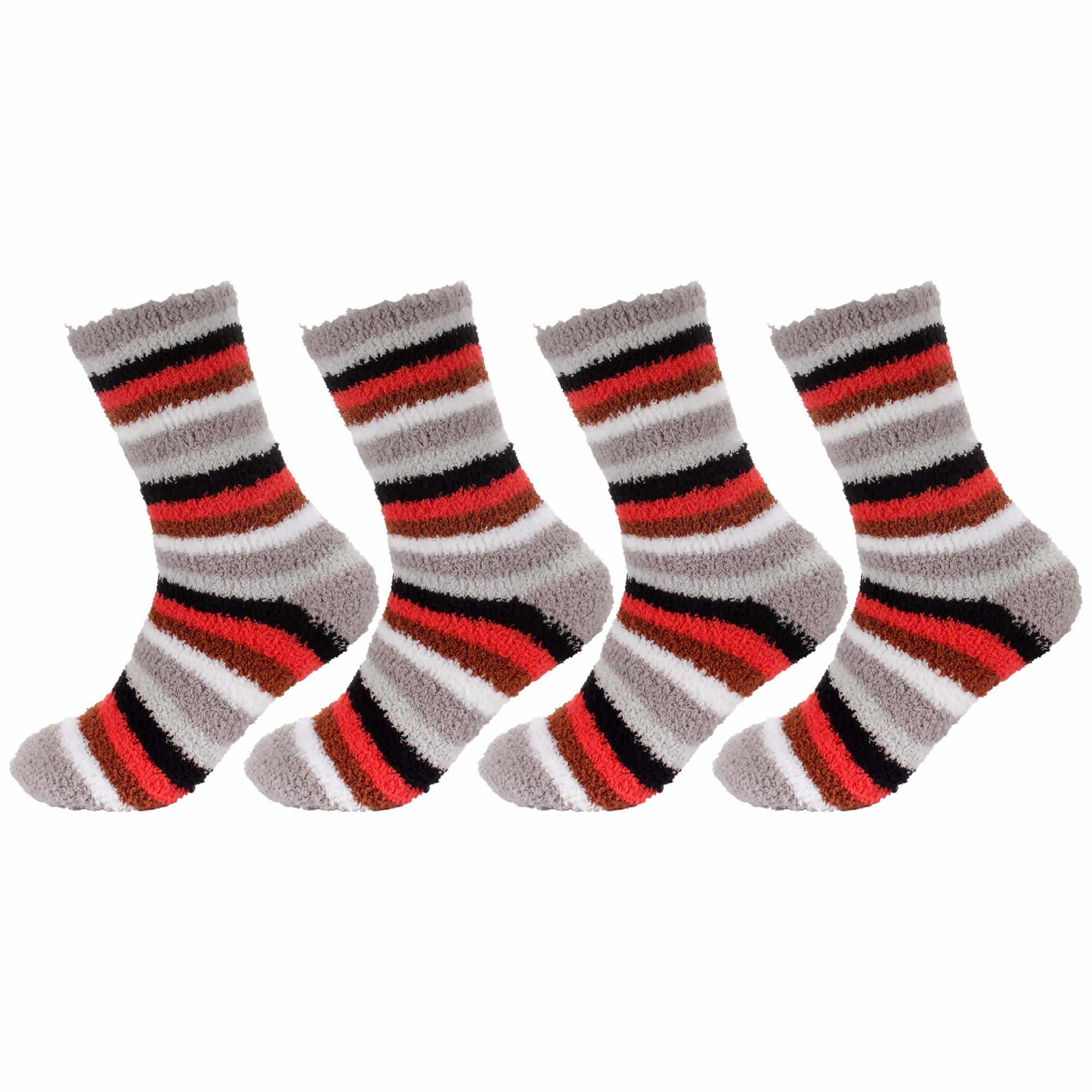 Women's Soft and Cozy Fuzzy Assorted Crew Socks - 4 Pair - Image 36