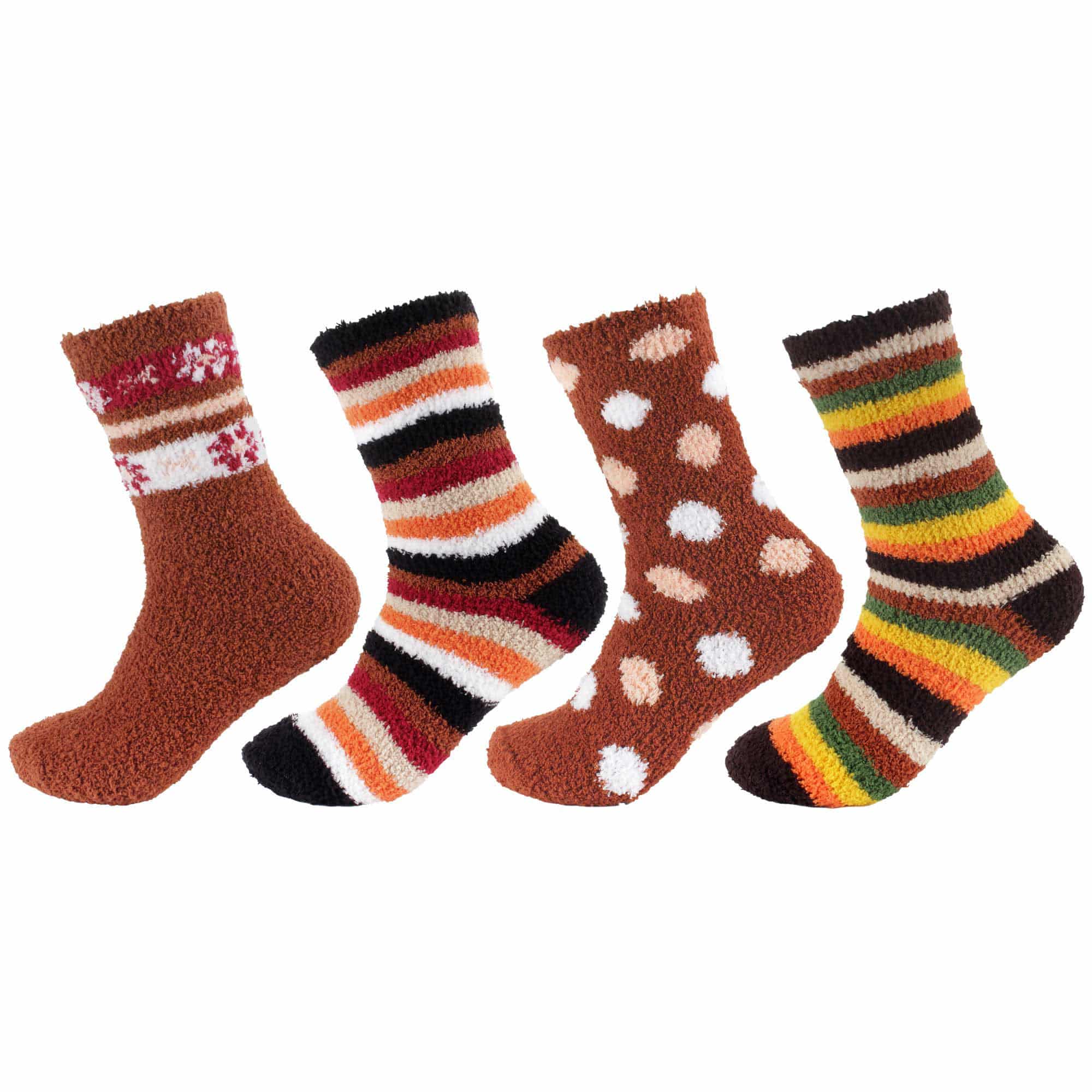 Women's Soft and Cozy Fuzzy Assorted Crew Socks - 4 Pair - Image 41