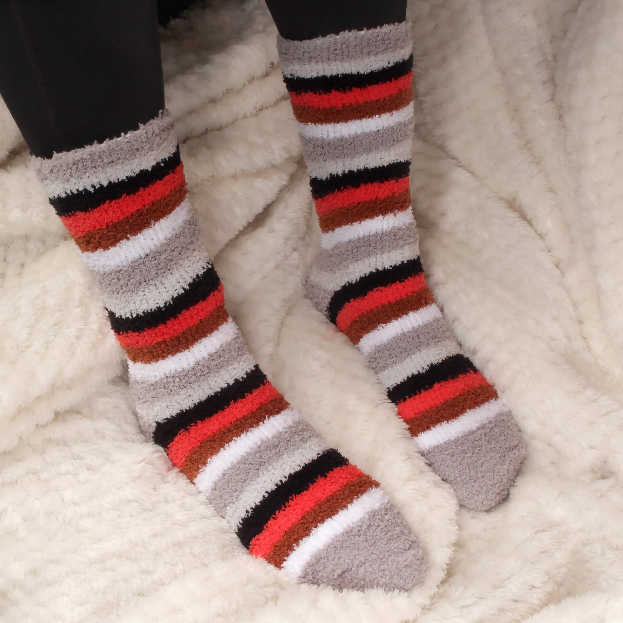 Women's Soft and Cozy Fuzzy Assorted Crew Socks - 4 Pair - Image 5
