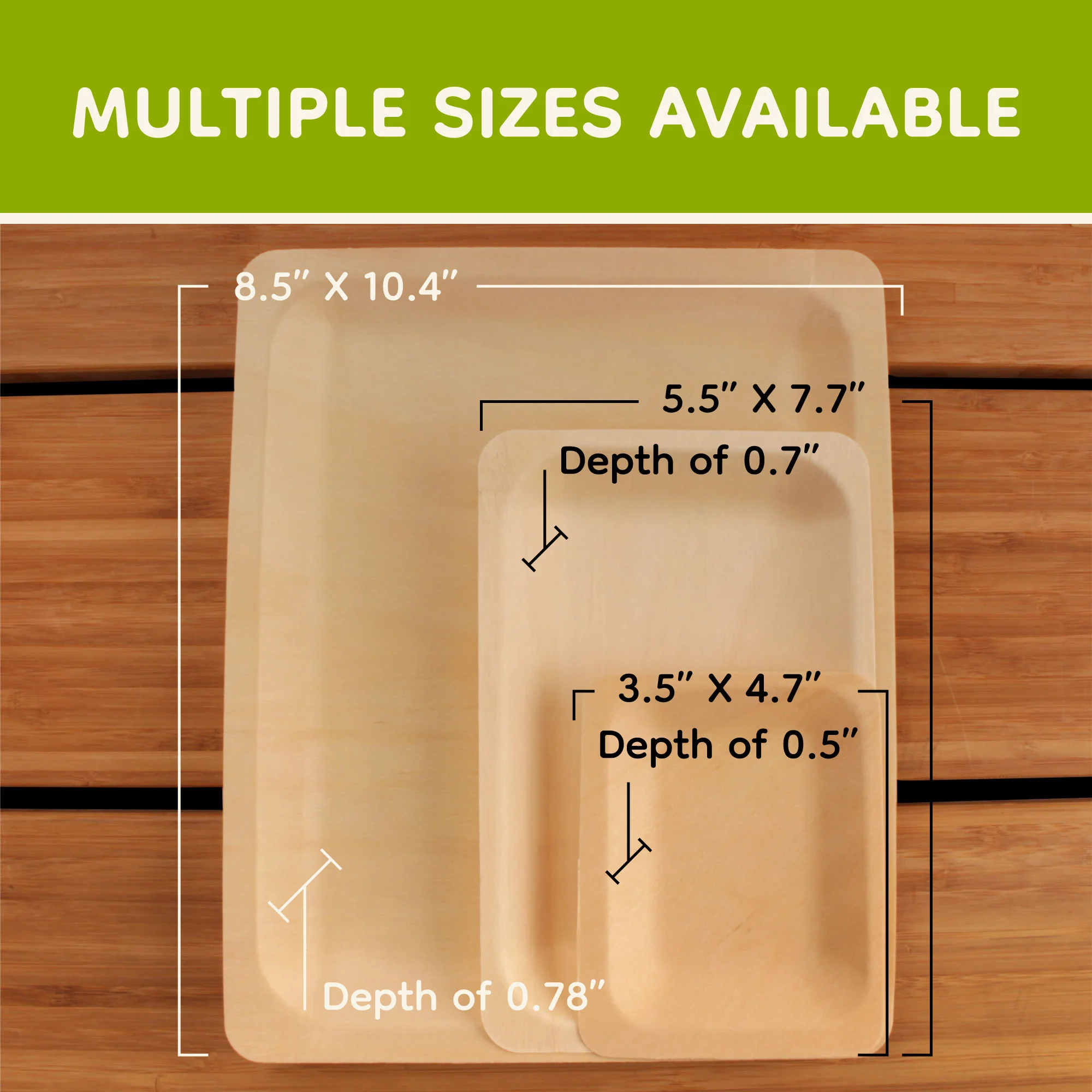 Wood Rectangle Plates - Image 3