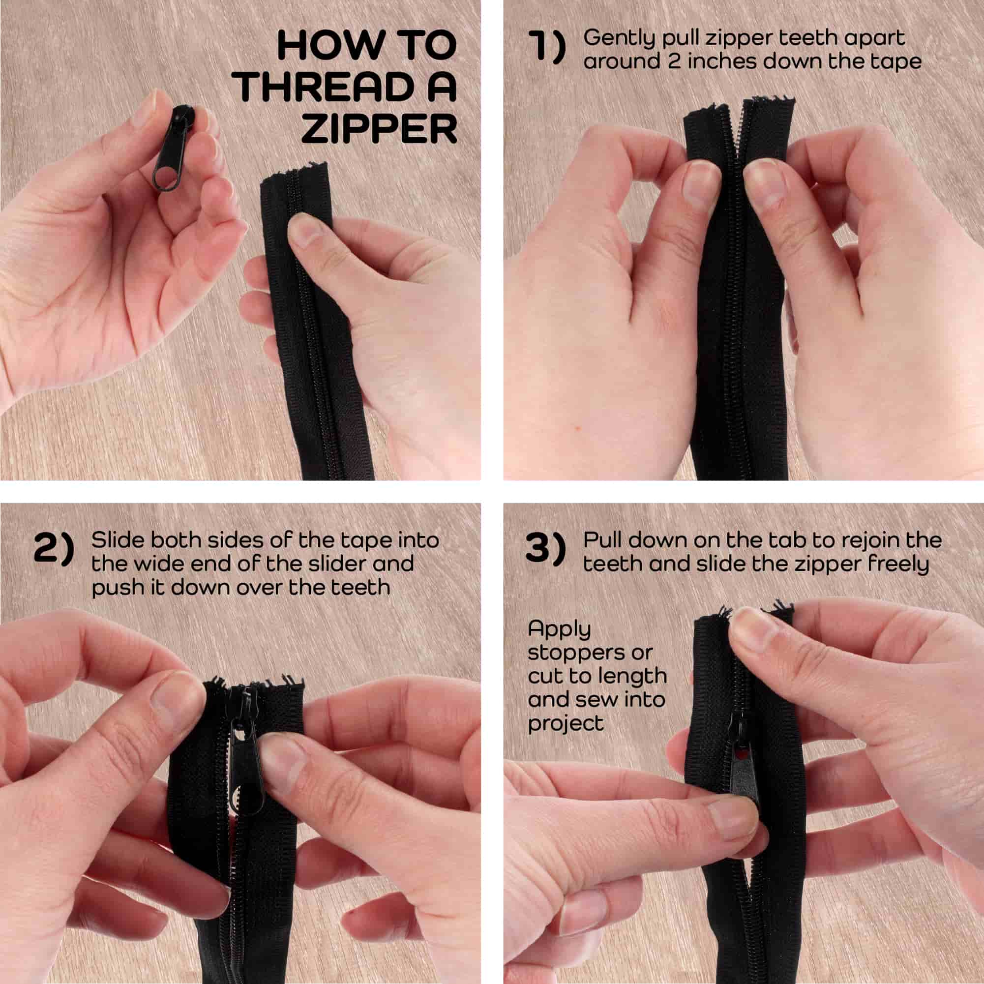 Nylon Coil Zipper Tape with Metal Non-Locking Pulls - Image 7
